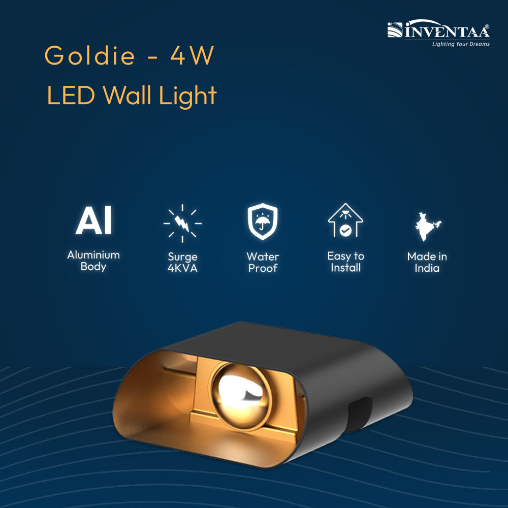 Features Of Goldie 4W 2 Way LED Wall Light #type_1 x 2 way