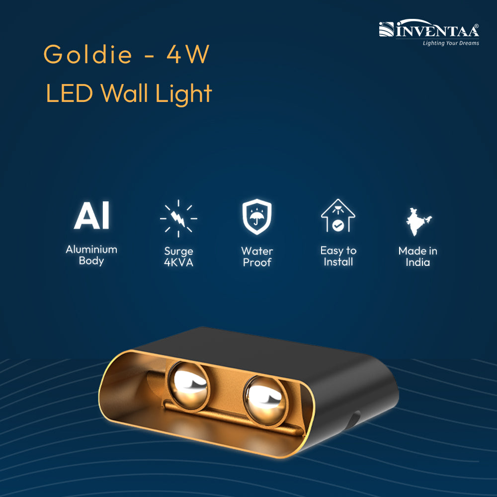 Features Of Goldie 4W 4 Way LED Wall Light #type_2 x 2 way