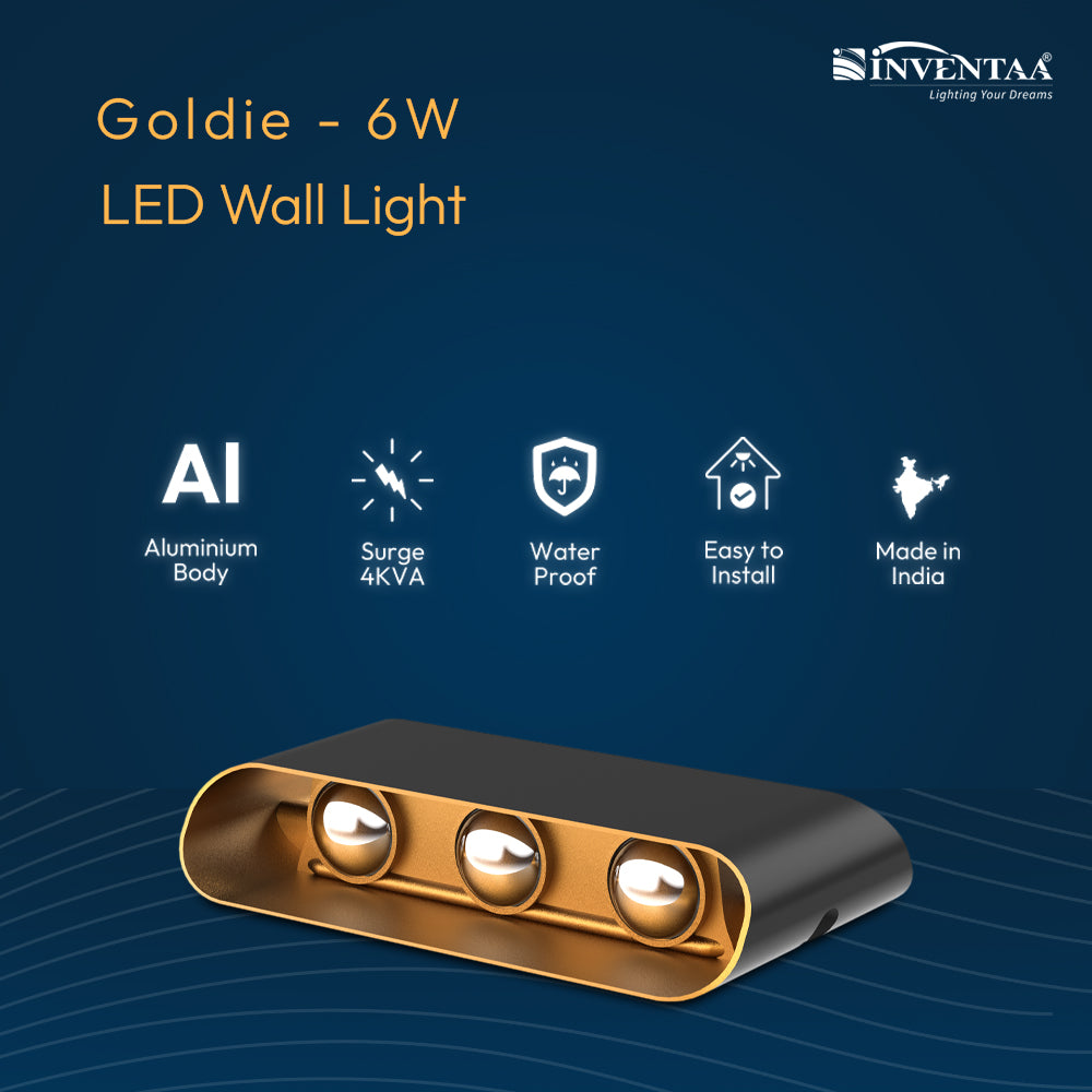 Features Of Goldie 4W 6 Way LED Wall Light #type_3 x 2 way