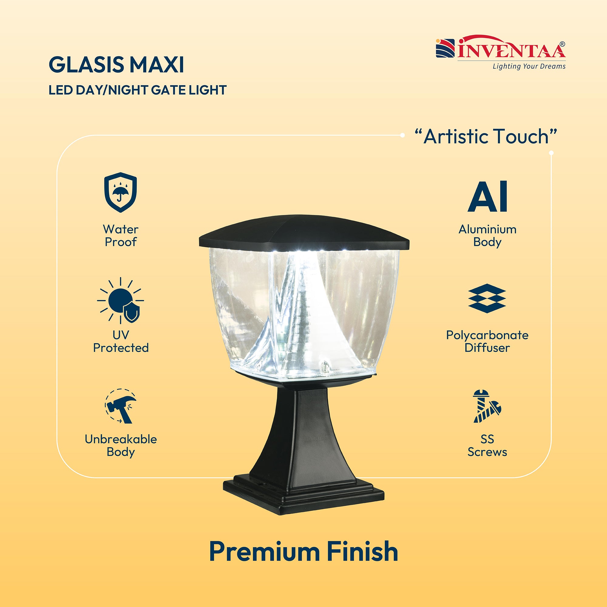 Features Of Smart Glasis Maxi LED Gate Light Cool White #bulb options_cool