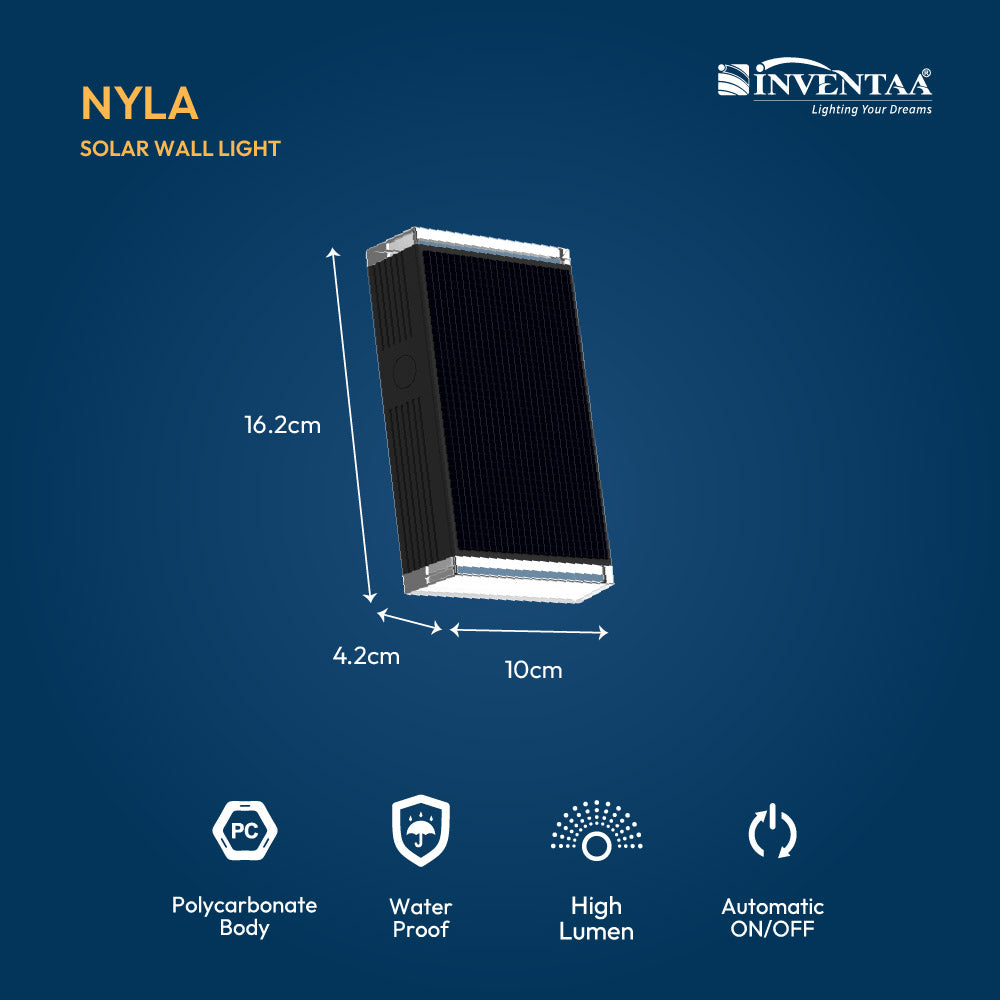 Nyla Solar Wall Light ? Modern LED Solar Powered Wall Lights for Outdoor Lighting