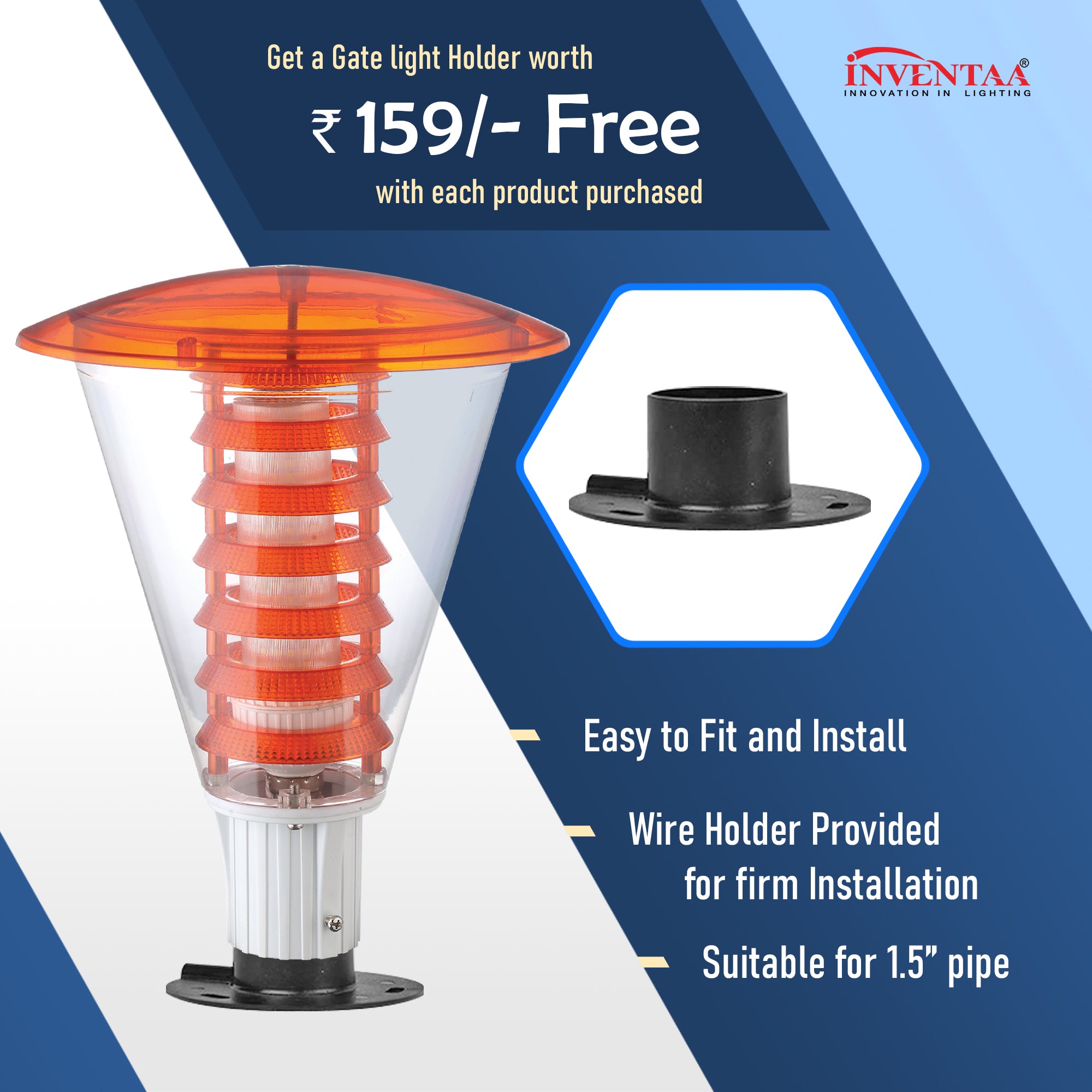 Gate dome light with free holder offer and easy front gate setup #bulb options_cool
