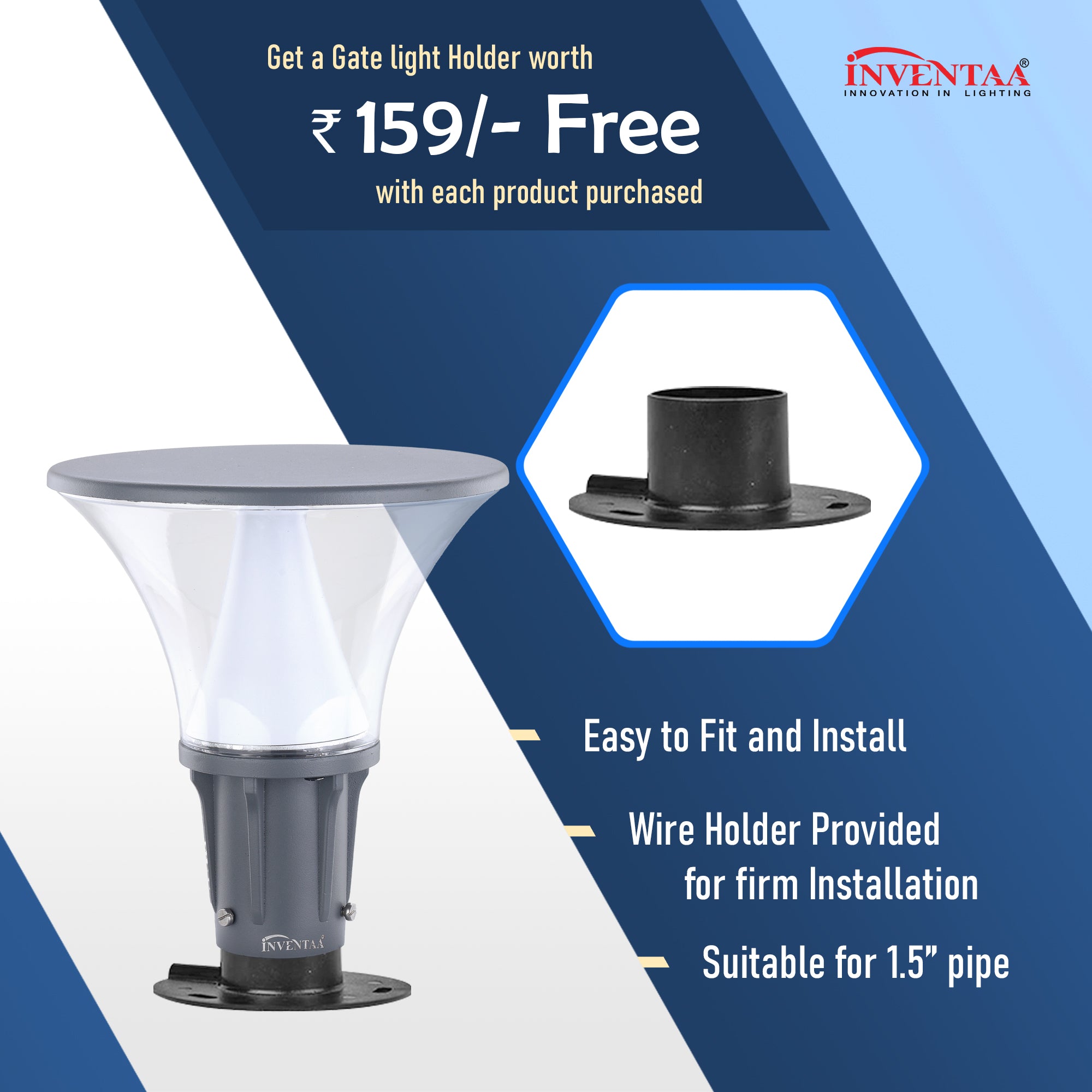 Free LED Gate Light Holder For Felisa 20W LED Gate Light #watts_20w