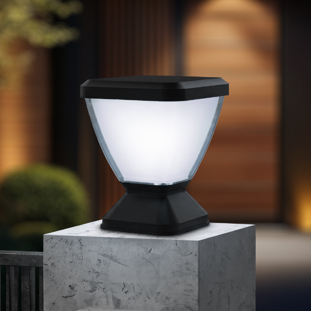Zenia PRO 12W Outdoor Gate Pillar Light 3-in-1 LED (Cool, Warm & Neutral) | Waterproof Post Top Wall Mount Light for Home Gate, Compound & Boundary Wall