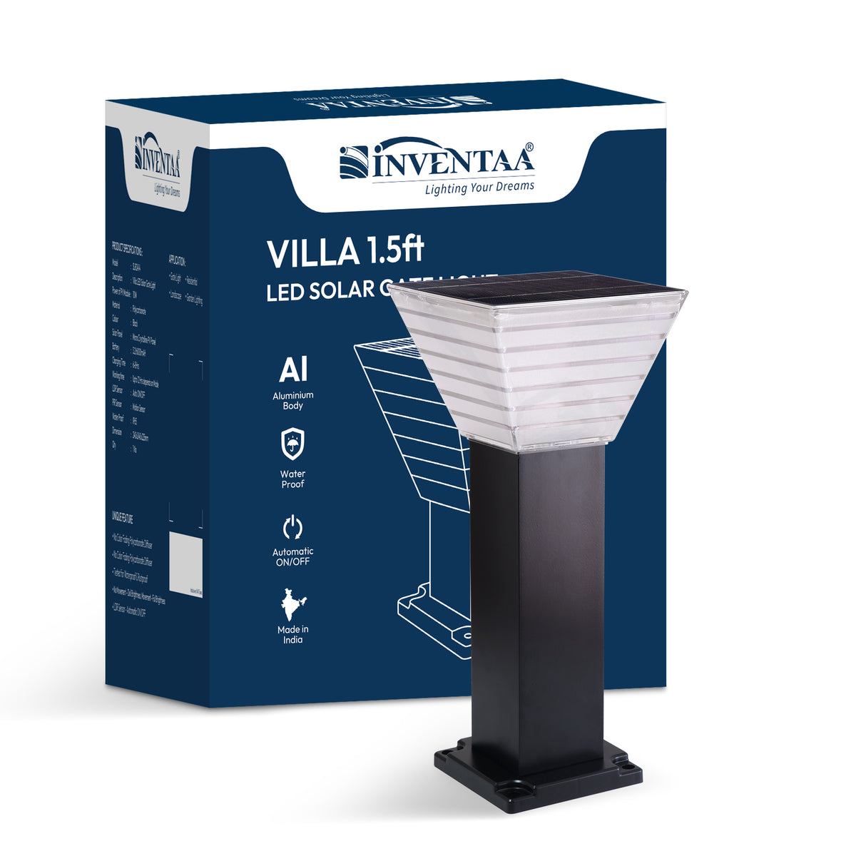 Villa Solar LED Outdoor Bollard Light