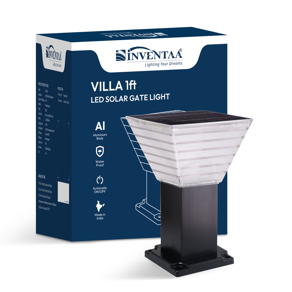 Villa Solar LED Outdoor Bollard Light