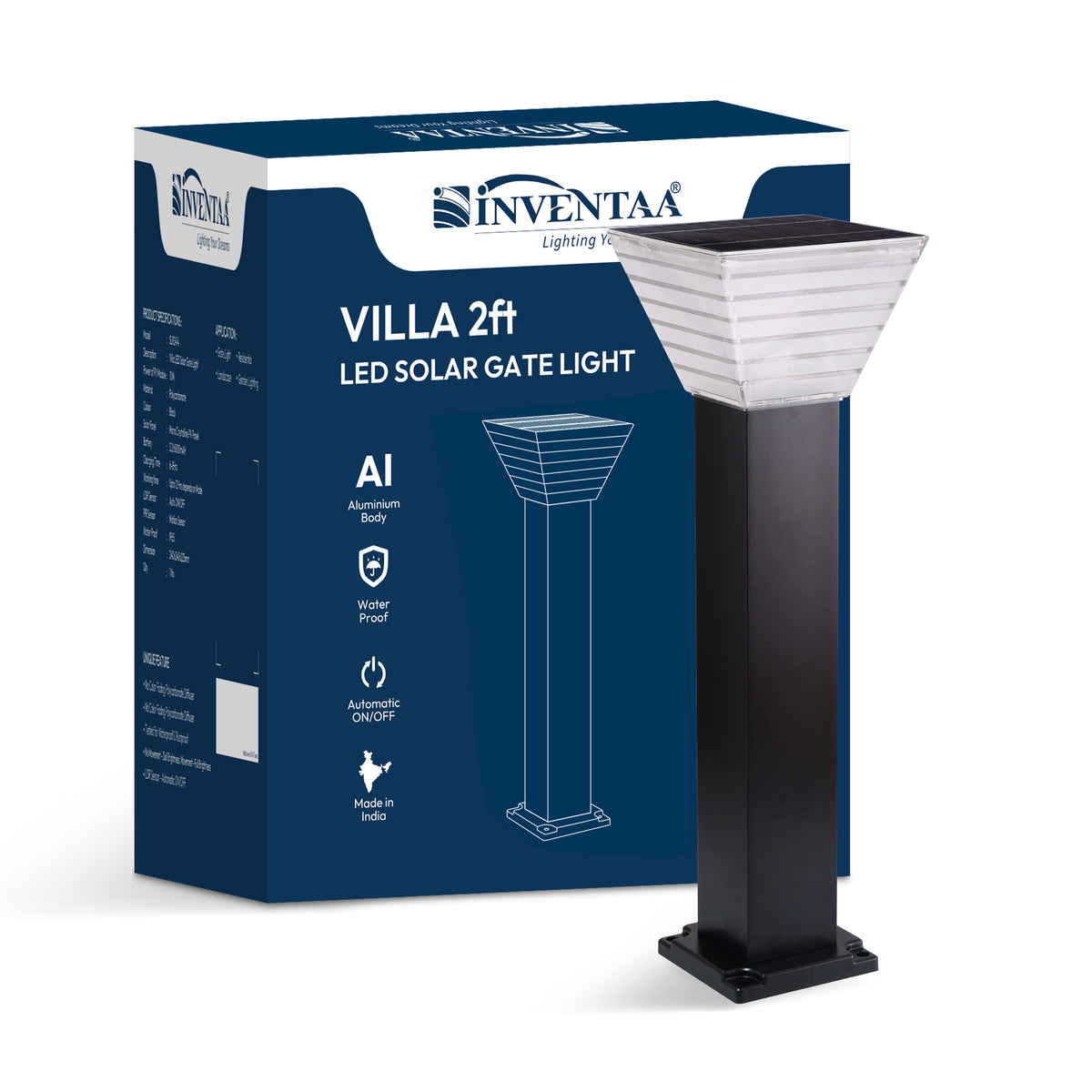 Villa Solar LED Outdoor Bollard Light