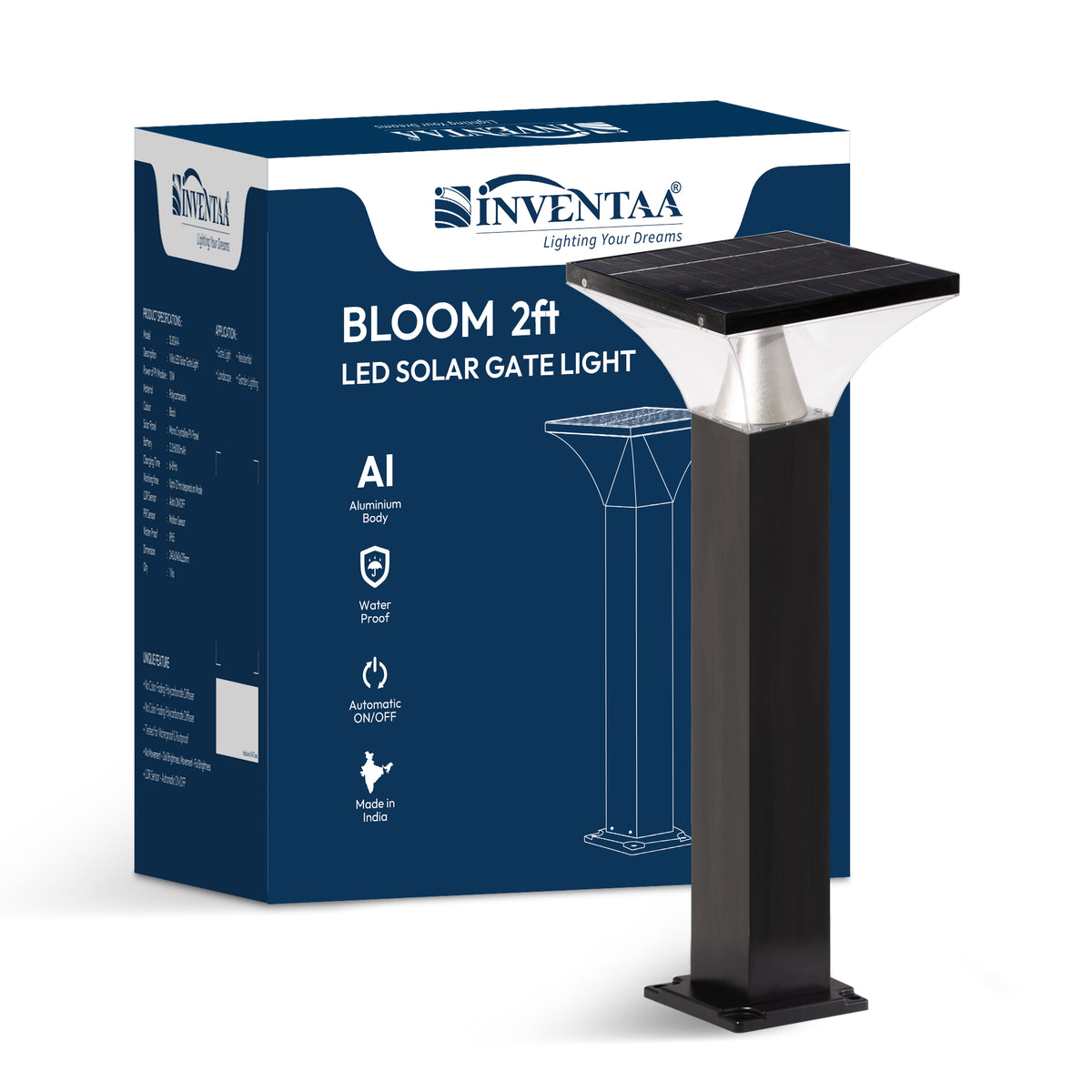 Bloom Solar LED Outdoor Bollard Light