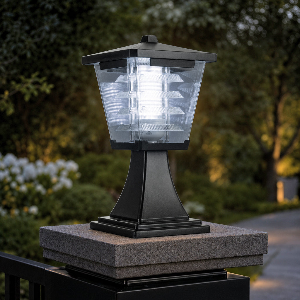 Mini Glasis 12W Fancy Outdoor Gate Light 3-in-1 LED (Cool-Warm-Neutral) | Waterproof Decorative Gate Pillar Lamp for Home Compound Wall | Inventaa