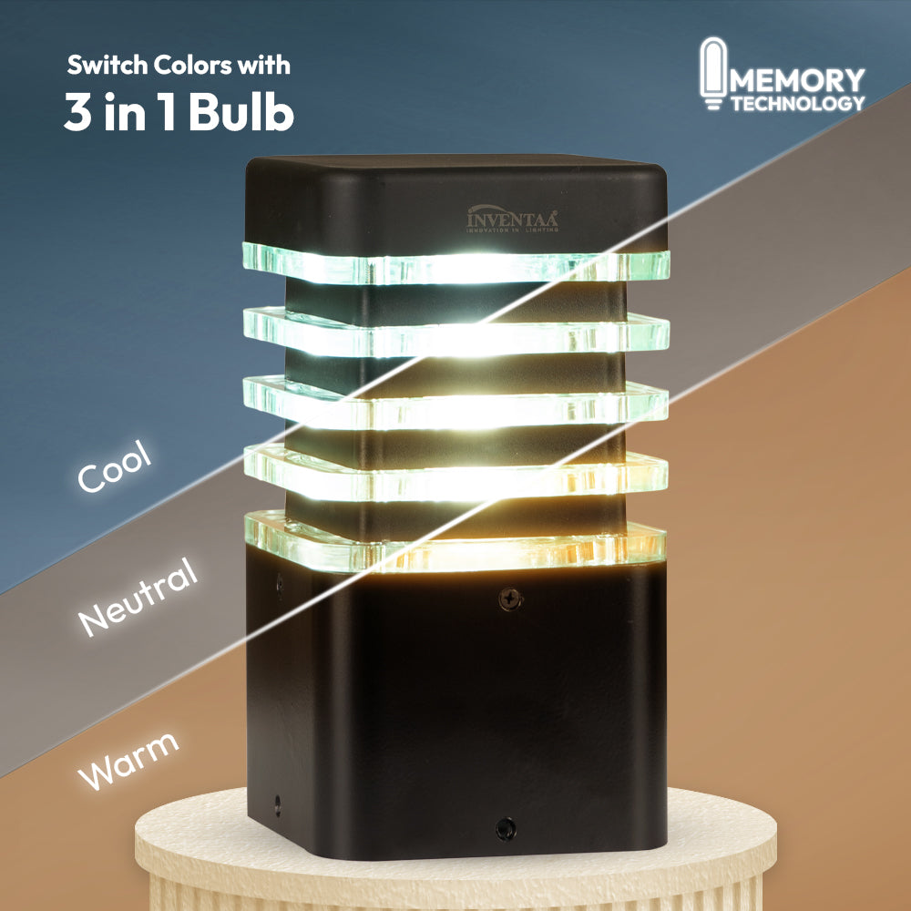 Eberta 5" 12W Outside Gate Lights - LED Square Gate Light for Modern Design