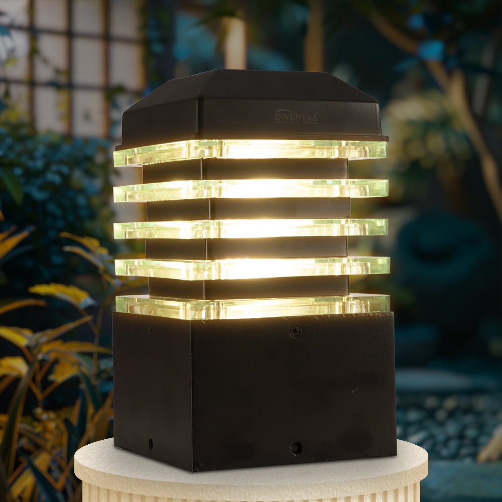 12Y - 2814 Eberta Square LED Gate Light Warm White #shape_square