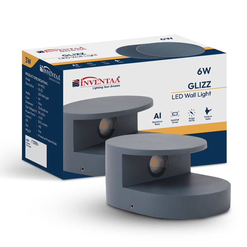 Glizz 6W Outdoor LED Wall Light