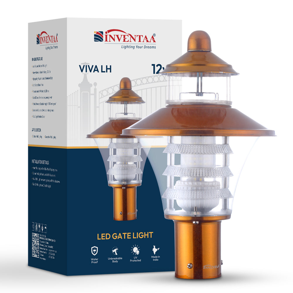 Viva Gate Pillar Lights 12W LED - Modern Exterior Door Light