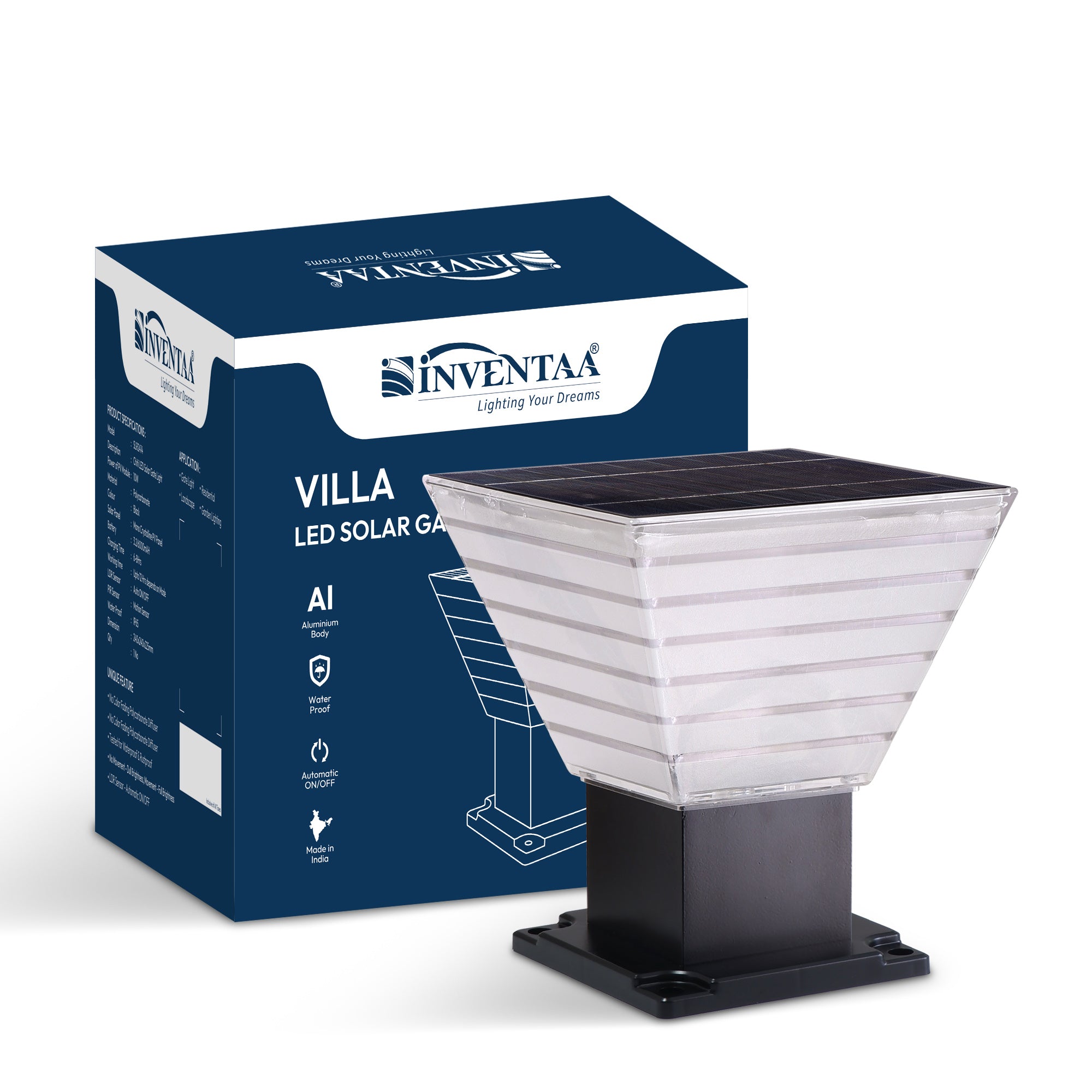 Villa Solar LED Outdoor Gate Light