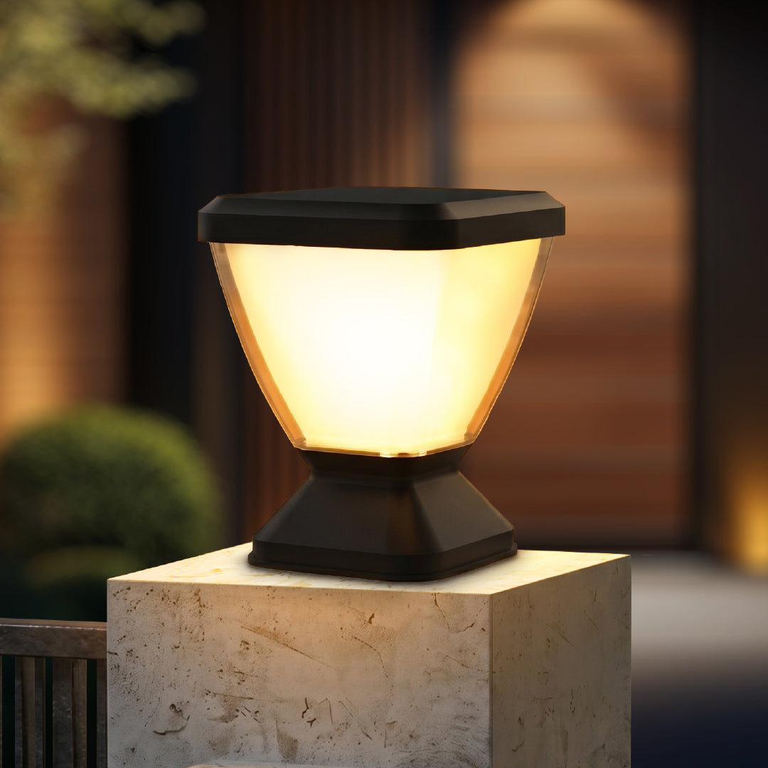 Zenia PRO 12W Outdoor Gate Pillar Light 3-in-1 LED (Cool, Warm & Neutral) | Waterproof Post Top Wall Mount Light for Home Gate, Compound & Boundary Wall