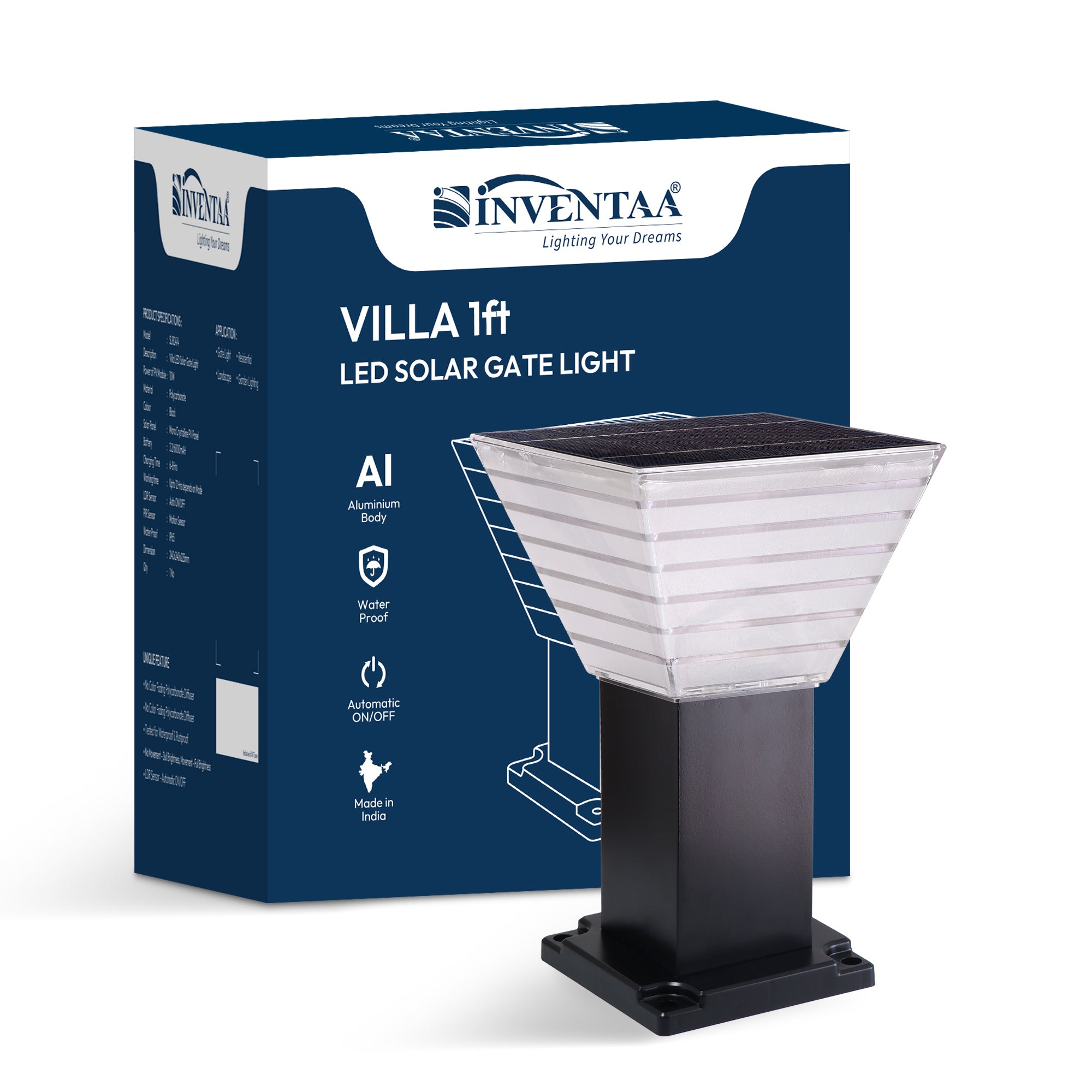 Villa Solar LED Outdoor Bollard Light