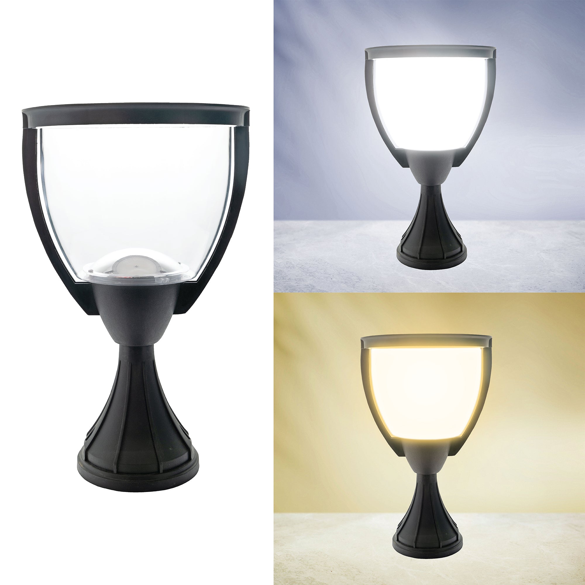 Glenda Glitter LED Gate Light Cool Warm Comparison