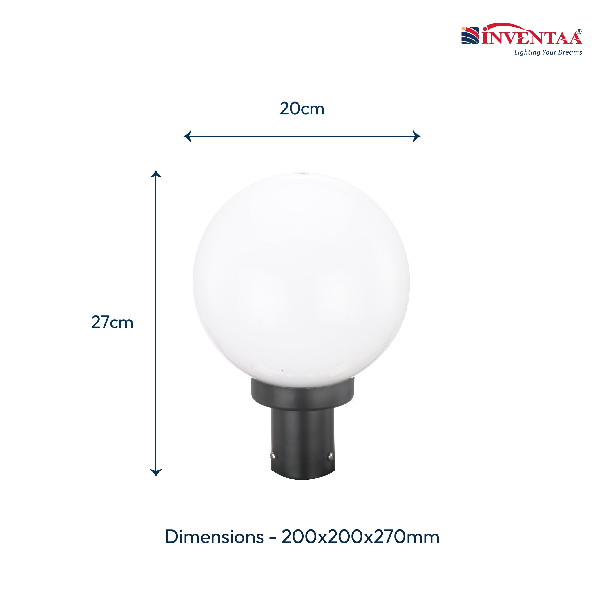 Globe PC - 18W LED Gate Light Outdoor Pathway Light for Door Entry