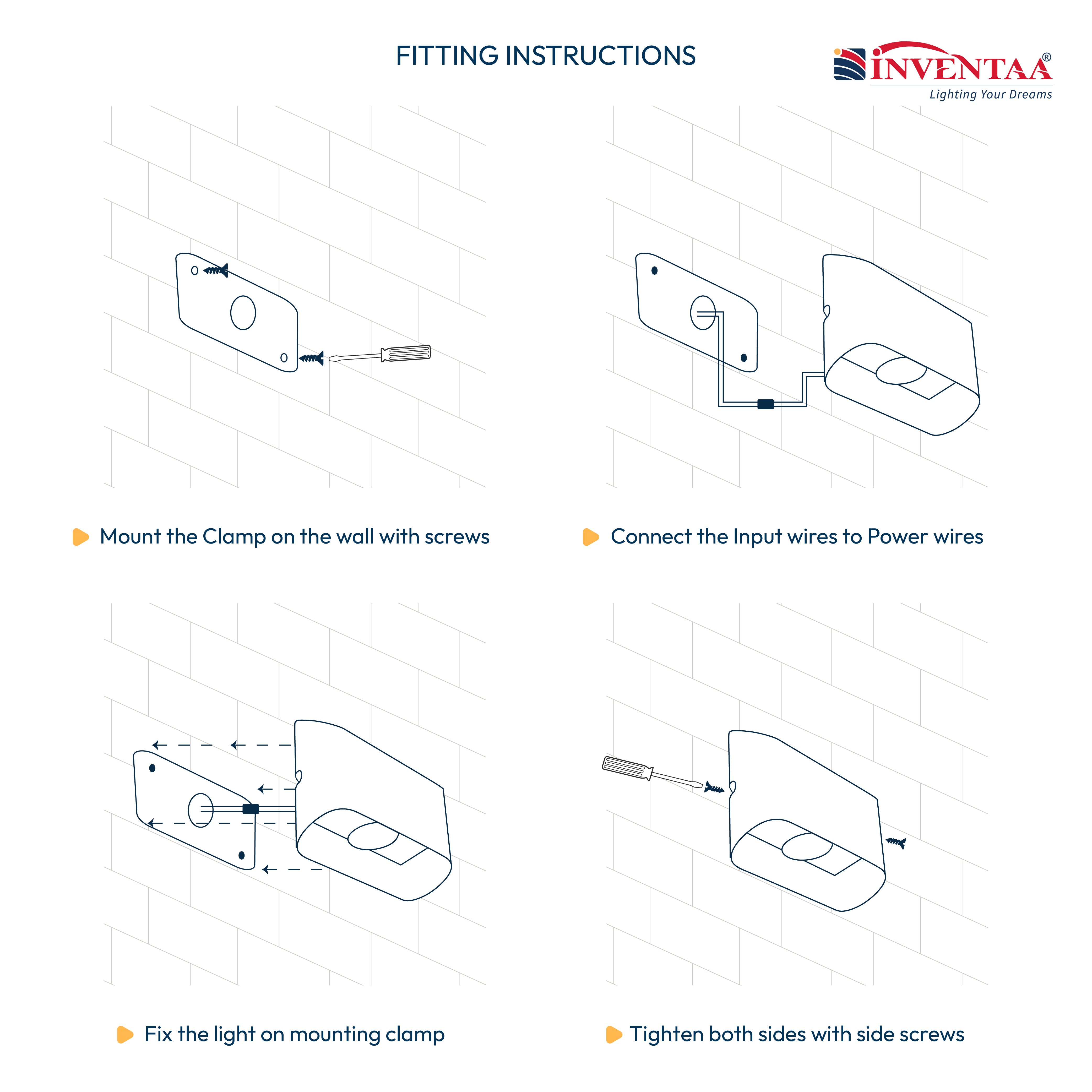 Goldie 4W 2 Way LED Wall Light Fitting Instructions #type_1 x 2 way