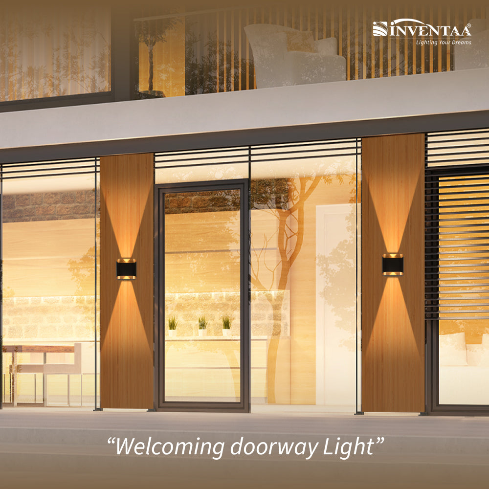 Goldie 4W 2 Way LED Wall Light Installed On Home Entrance #type_1 x 2 way
