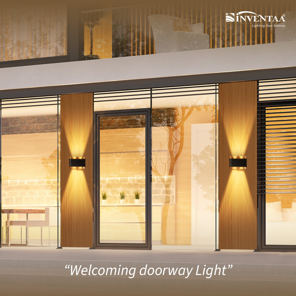 Goldie 4W 4 Way LED Wall Light Installed Doorway #type_2 x 2 way