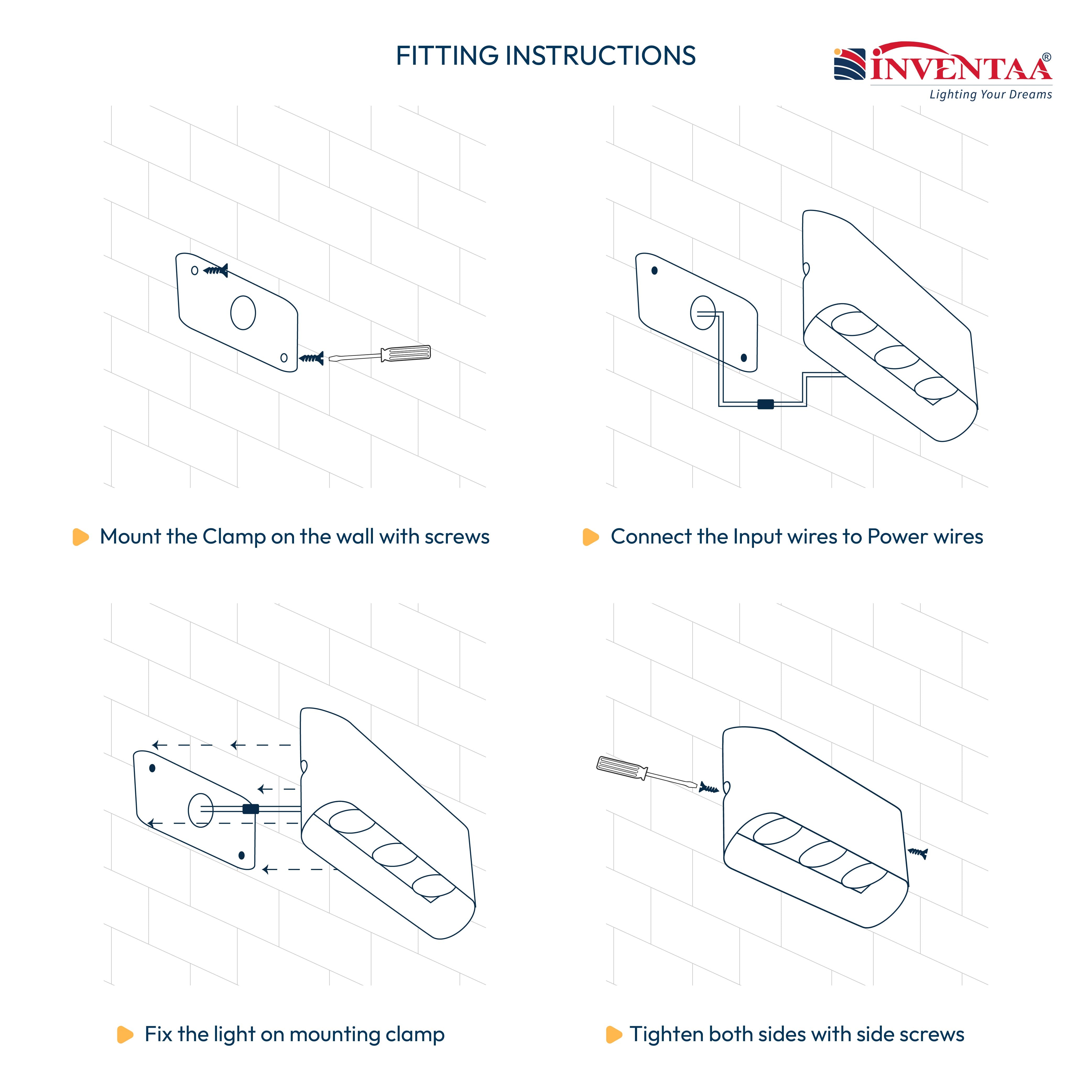 Goldie 4W 6 Way LED Wall Light Fitting Instructions #type_3 x 2 way