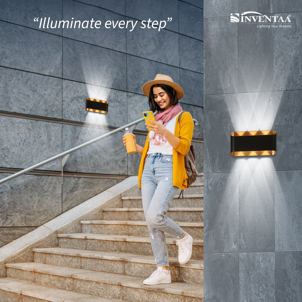 Goldie 6W 6 Way LED Wall Light Installed On Stairs #type_3 x 2 way