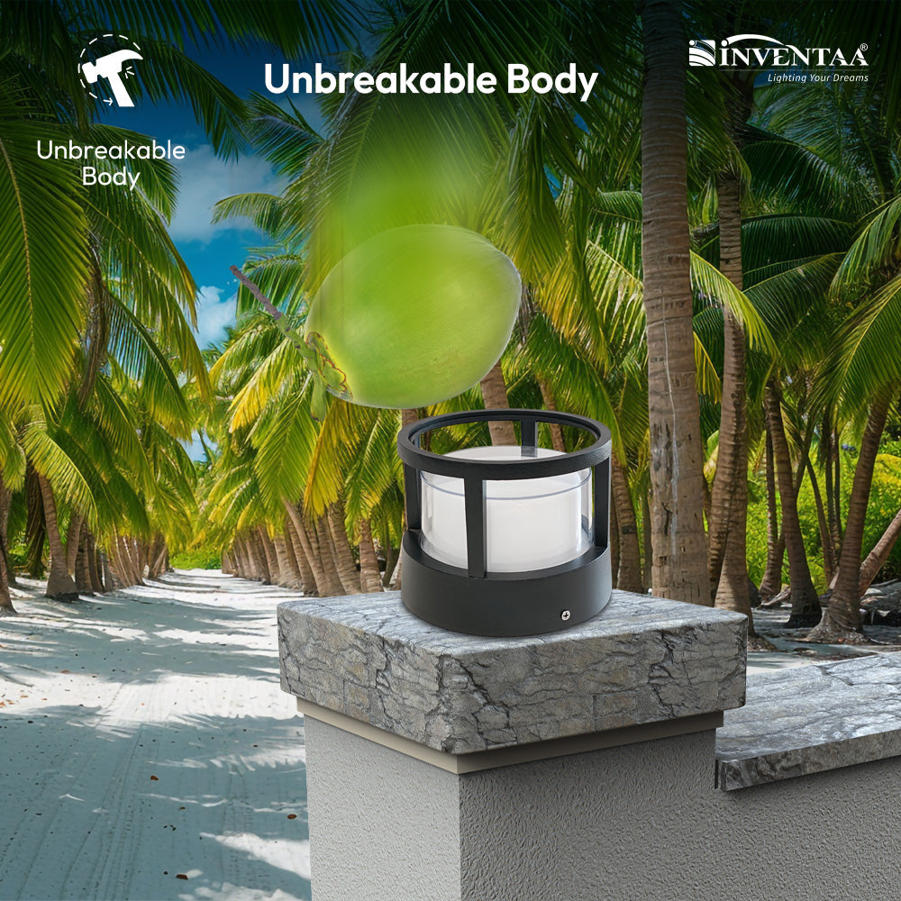 Unbreakable lamp for main gate with modern round design for outdoor use