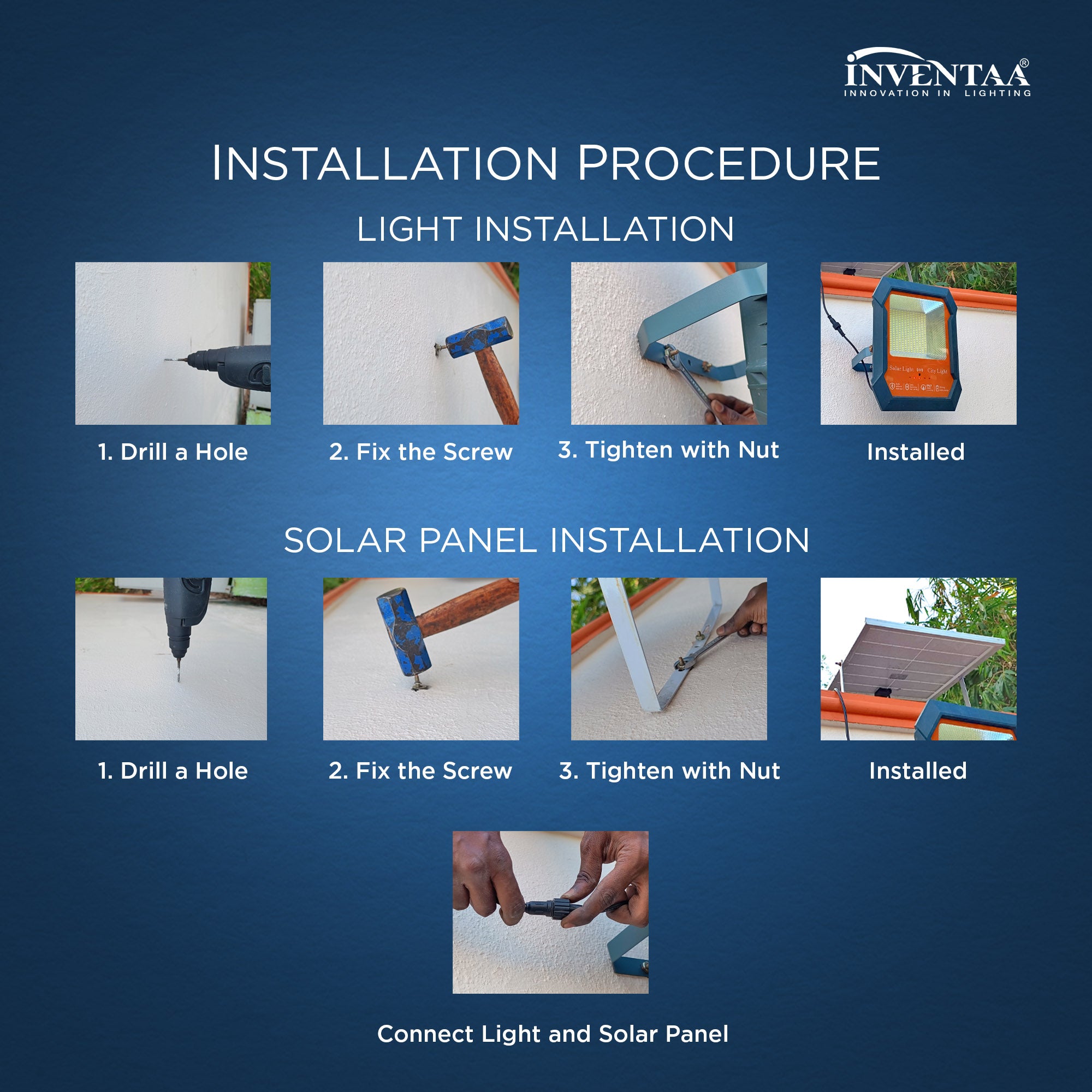 Installation Process Of Adhira LED Solar LED Flood Light