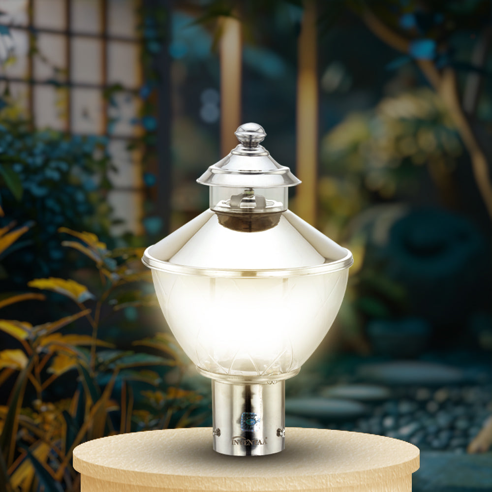 Modern gate post lanterns with bright pillar lights for home entrance