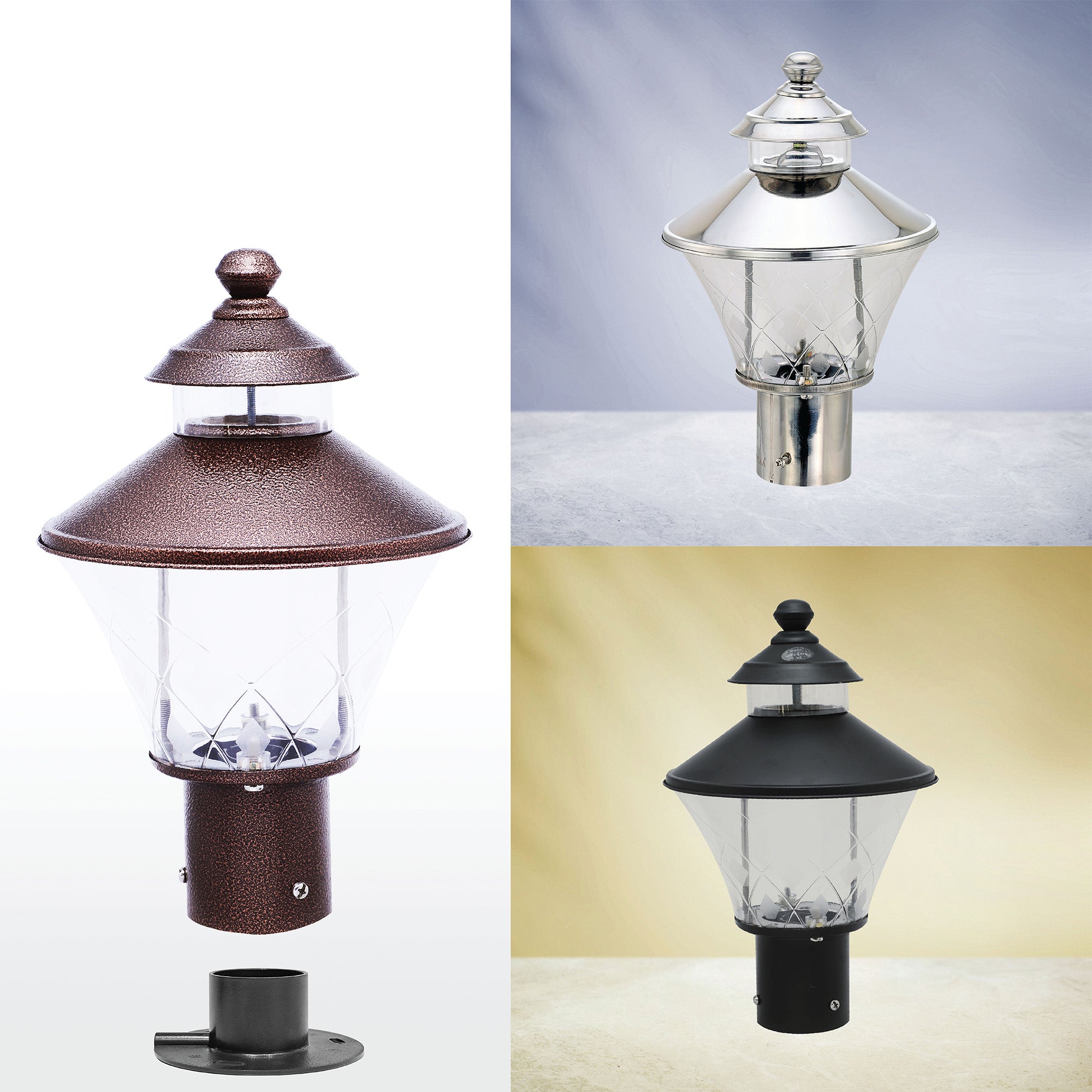 Kitty Cute Anti Copper LED Gate Light Cool Warm Comparison #color_anti copper clear