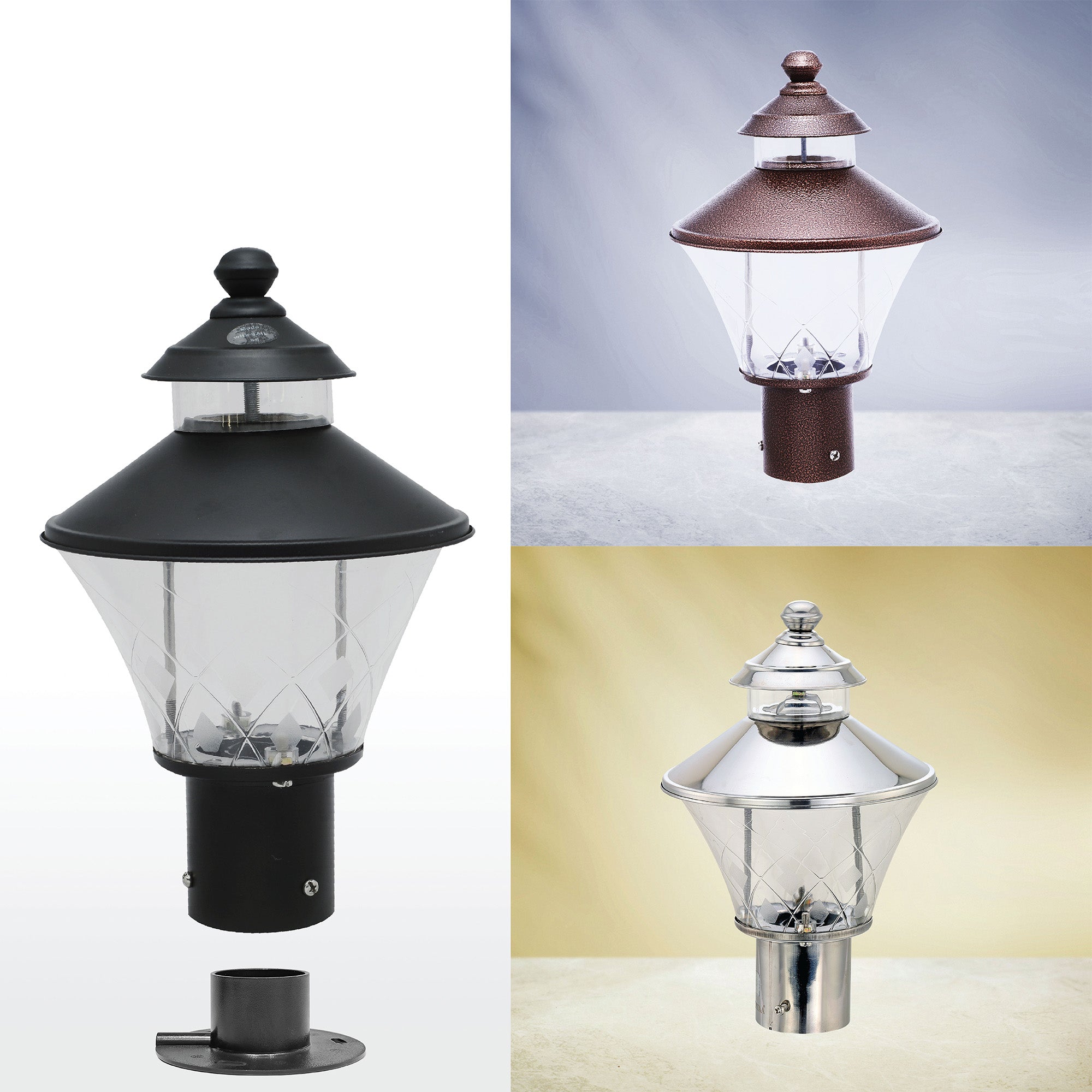 Kitty Cute Black Clear LED Gate Light Cool Warm Comparison #color_matt black clear