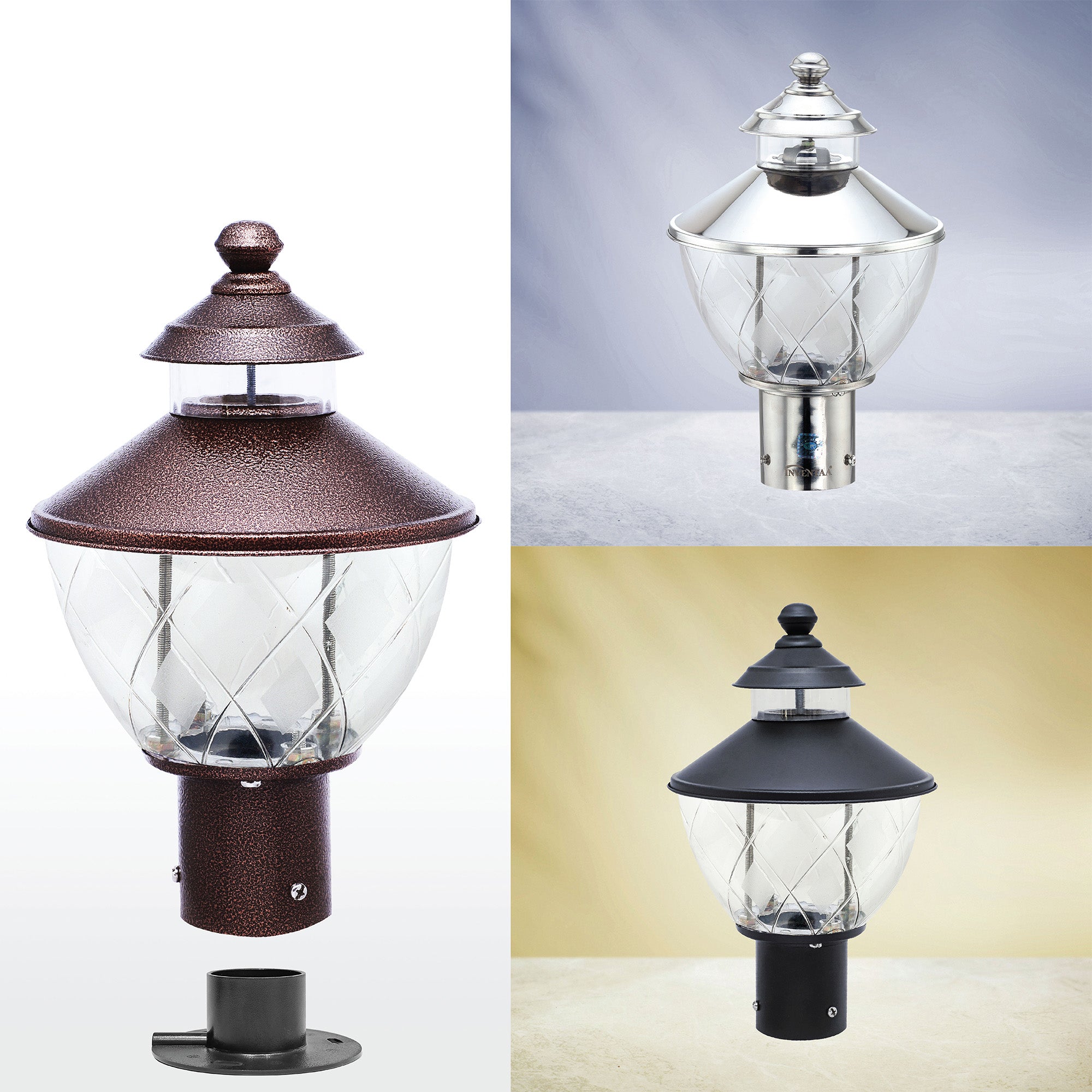 Kitty Anti Copper LED Gate Light Cool Warm Comparison #color_anti copper clear