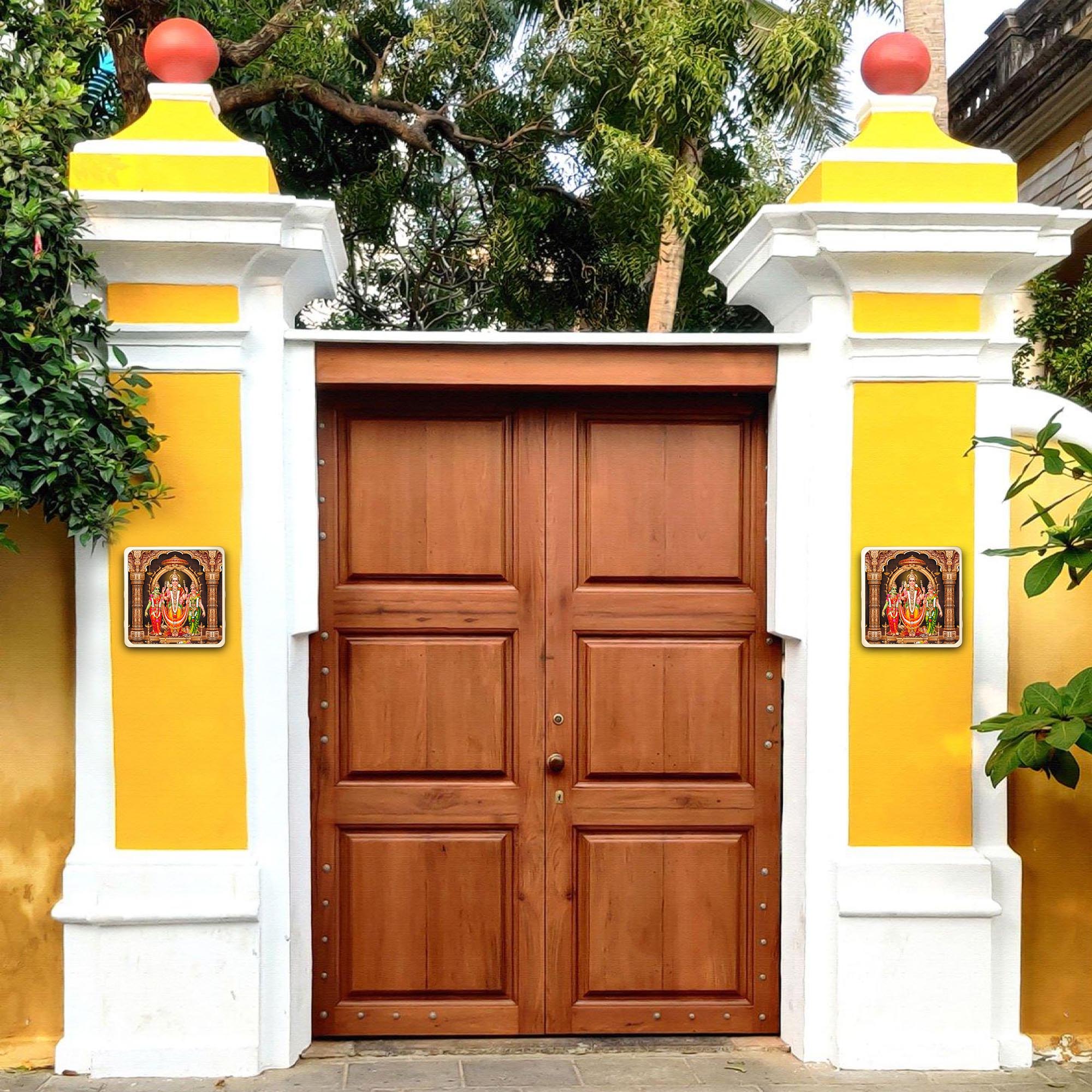 Lord Murugan Divine LED Wall Light Installed On Home Entrance #select god_murugan