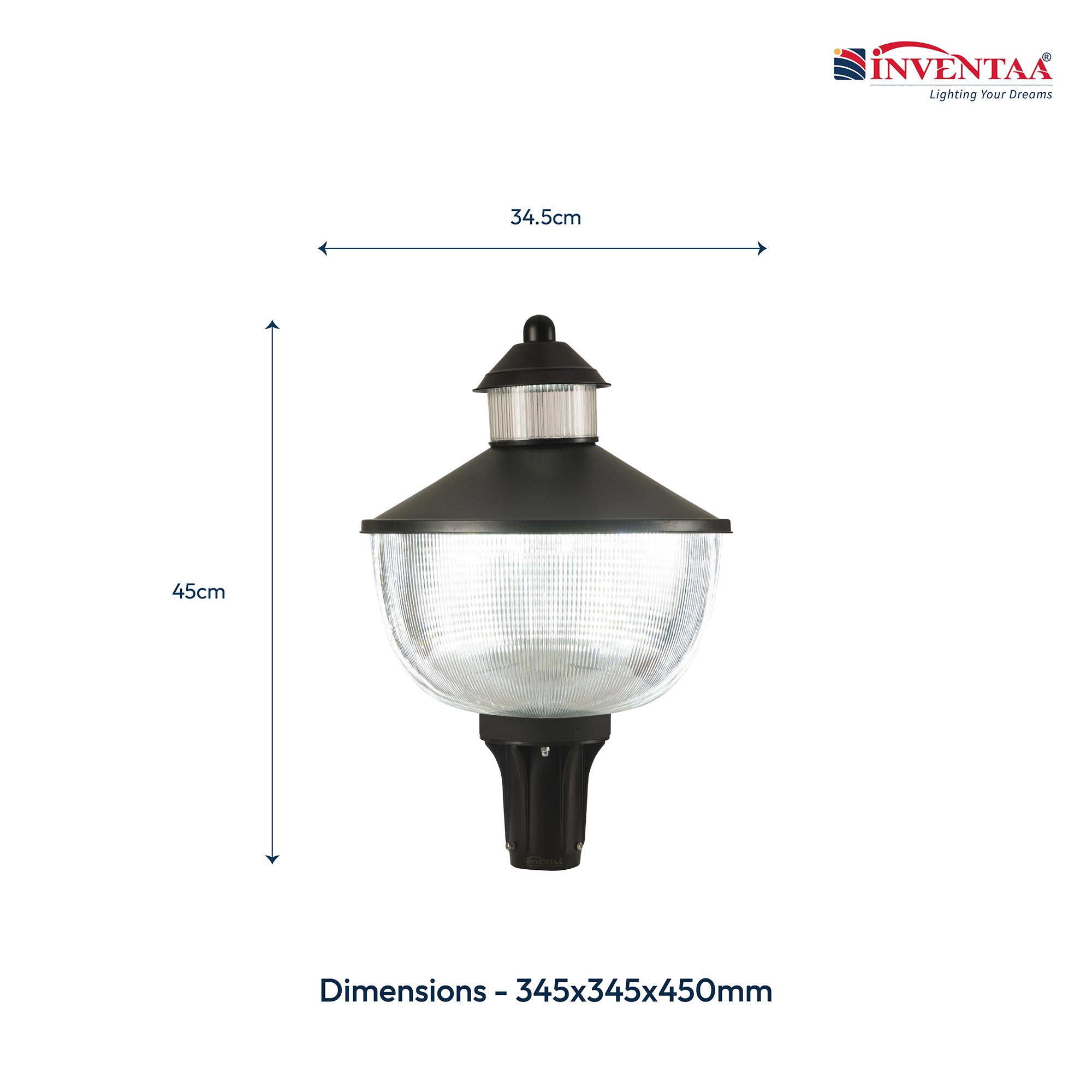 Large dome light for gate with 45cm house gate light design size