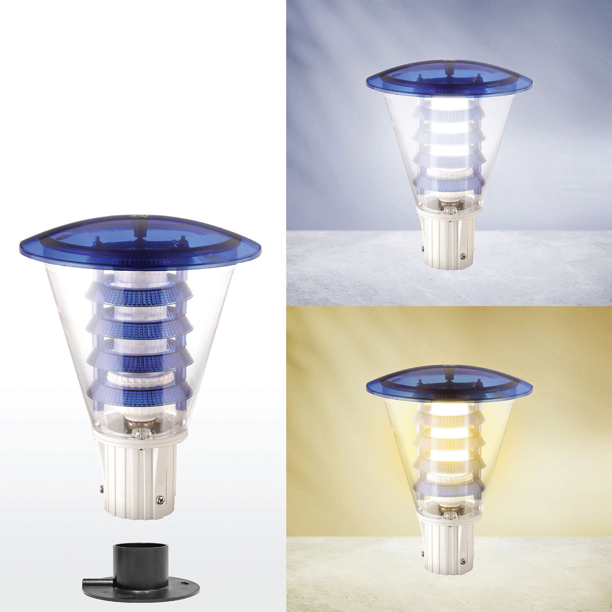 Blue gate lamp design with bright bulbs for main door entrance ligh