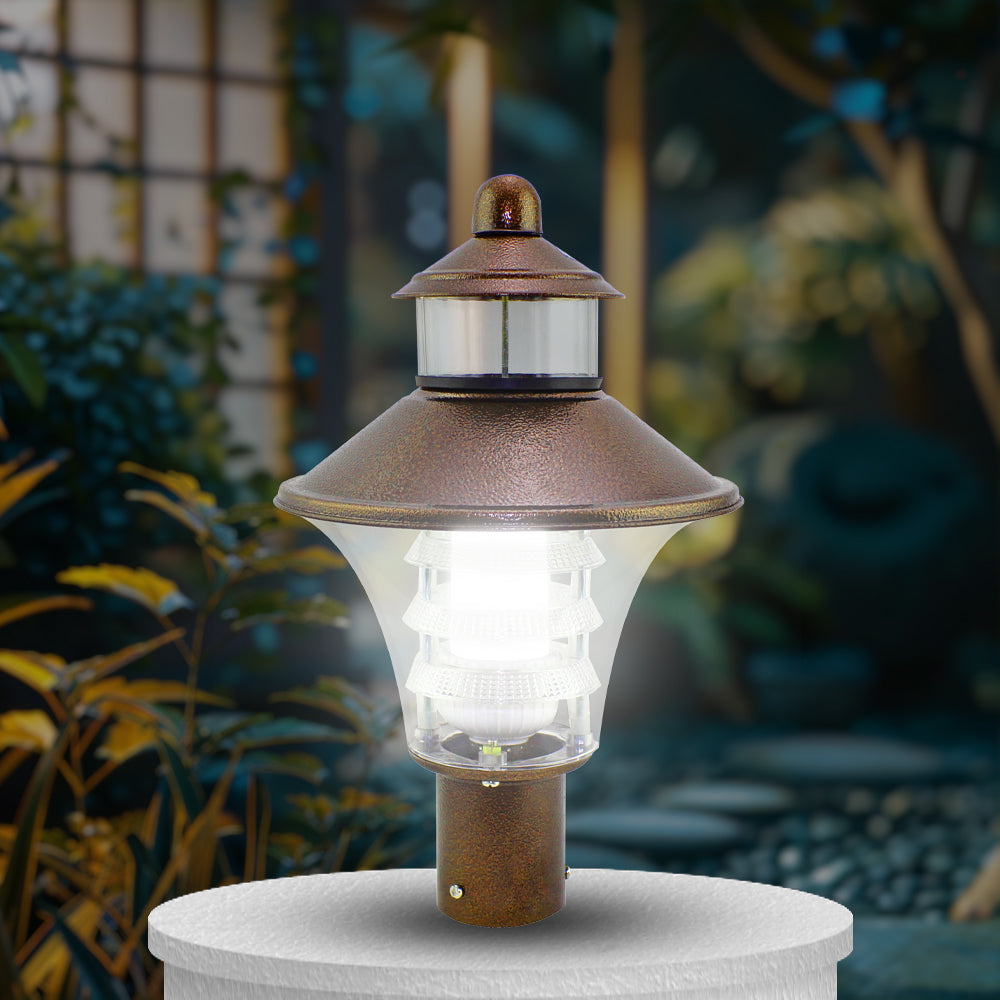 Optic Fabula 10W Outdoor Gate Light - Modern LED Gate Post Lamp -Entry Light