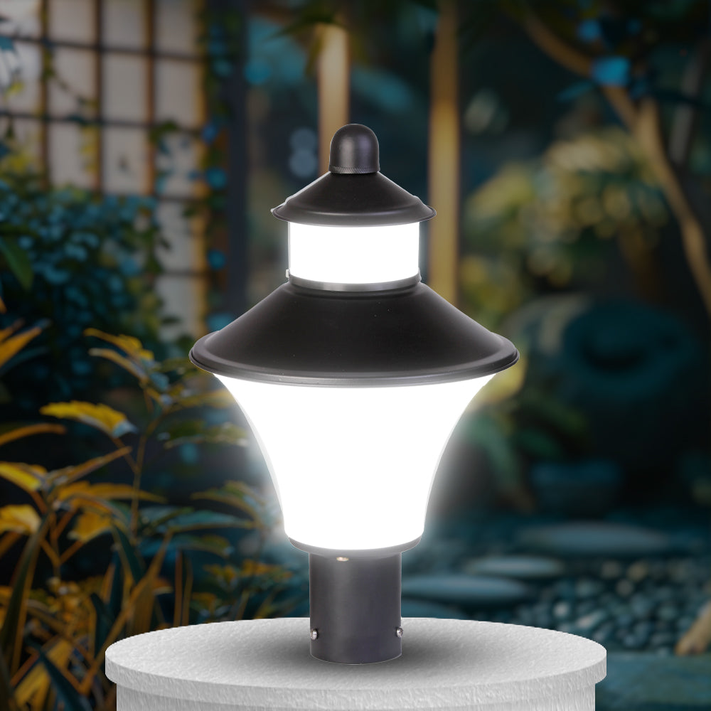 Optic Fabula LH Matt Black White Cool White | Best LED Gate Light Model Online at affordable price Online #color_matt black white