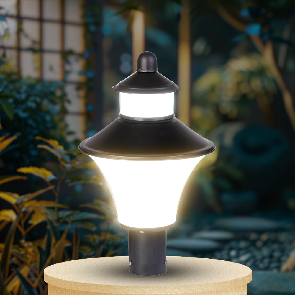 Optic Fabula 10W Outdoor Gate Light - Modern LED Gate Post Lamp -Entry Light