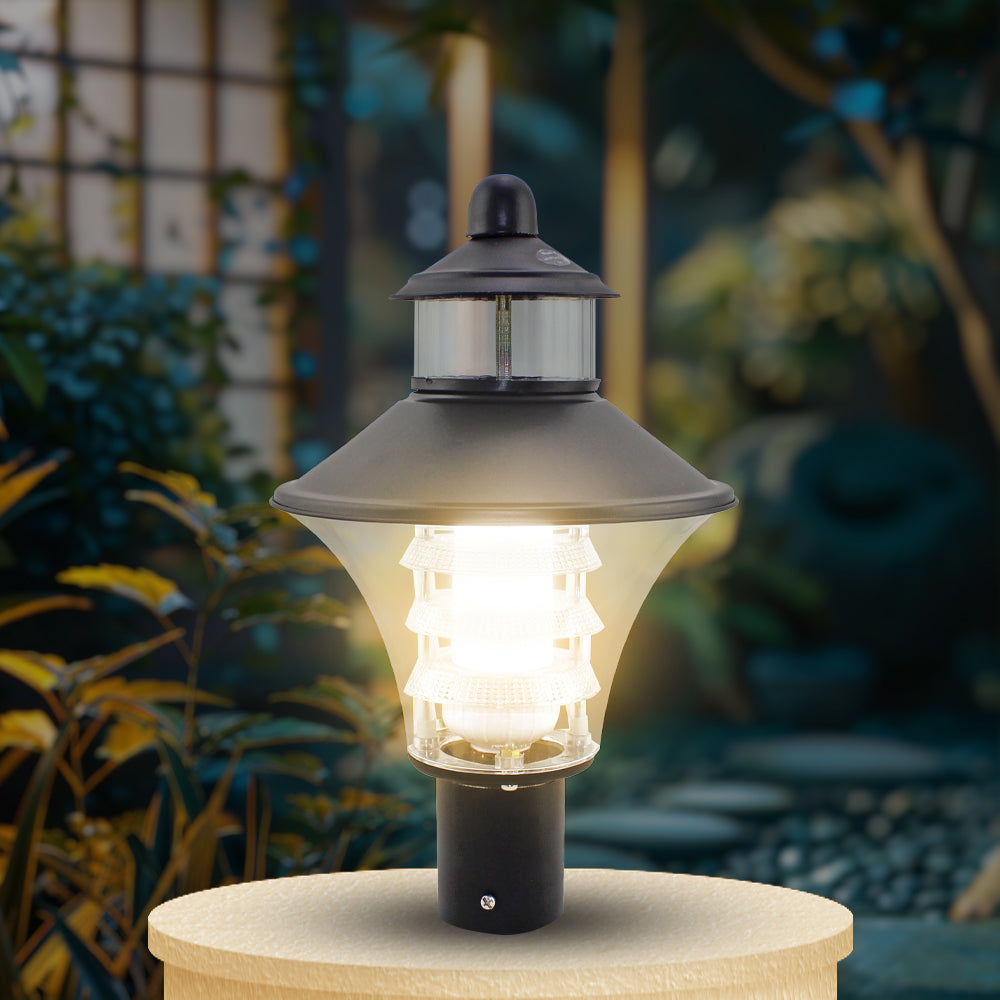 Optic Fabula LH Matt Black Cool Warm | Best LED Gate Light Model Online at affordable price Online #color_matt black clear