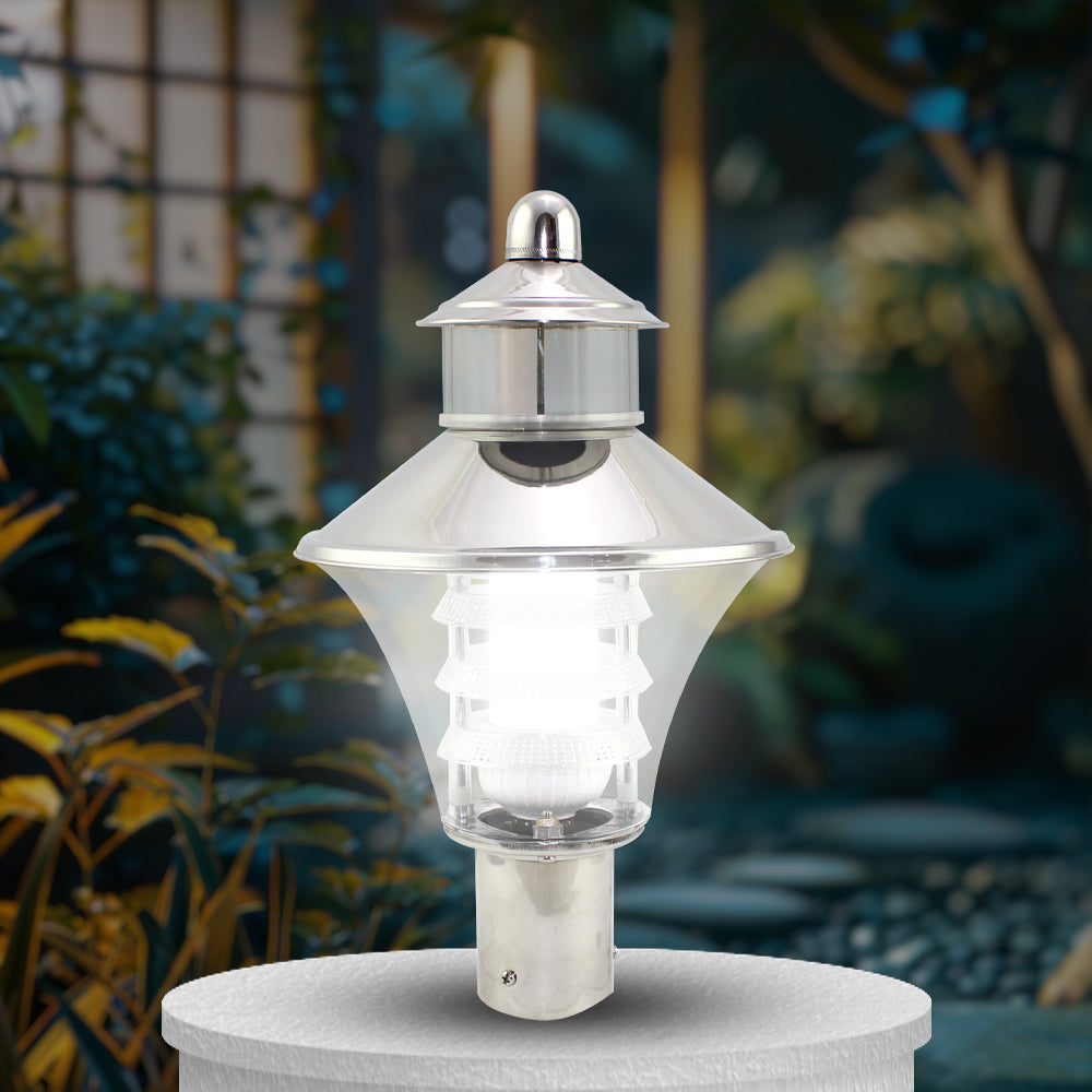 Optic Fabula 12W Outdoor Gate Light - Modern LED Gate Post Lamp -Entry Light