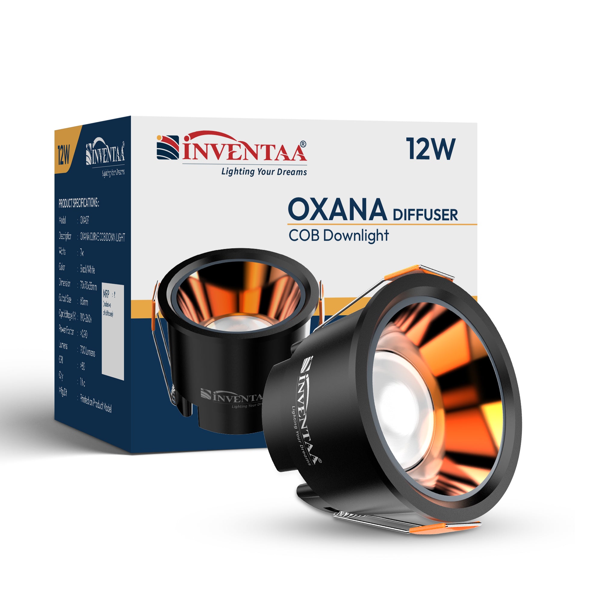Oxana Diffuser COB Downlight 12W With Box Enclosure #watts_12w