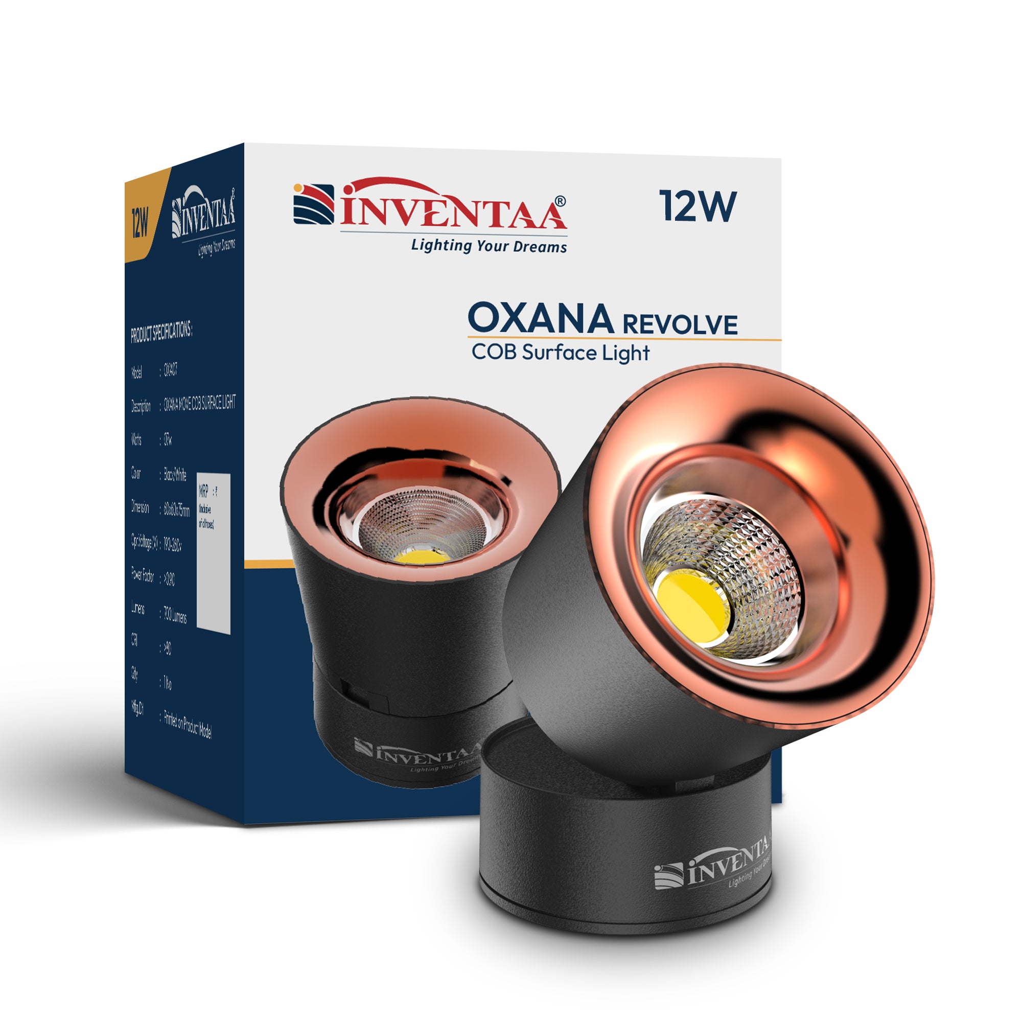 Oxana Revolve COB Surface Light 12W With Box Enclosure #watts_12w