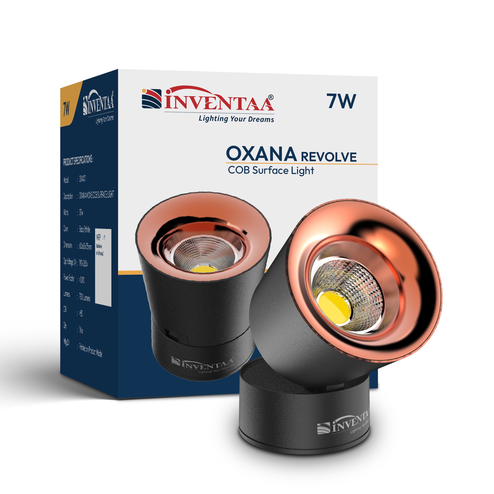 Oxana Revolve COB Surface Light 7W With Box Enclosure #watts_7w