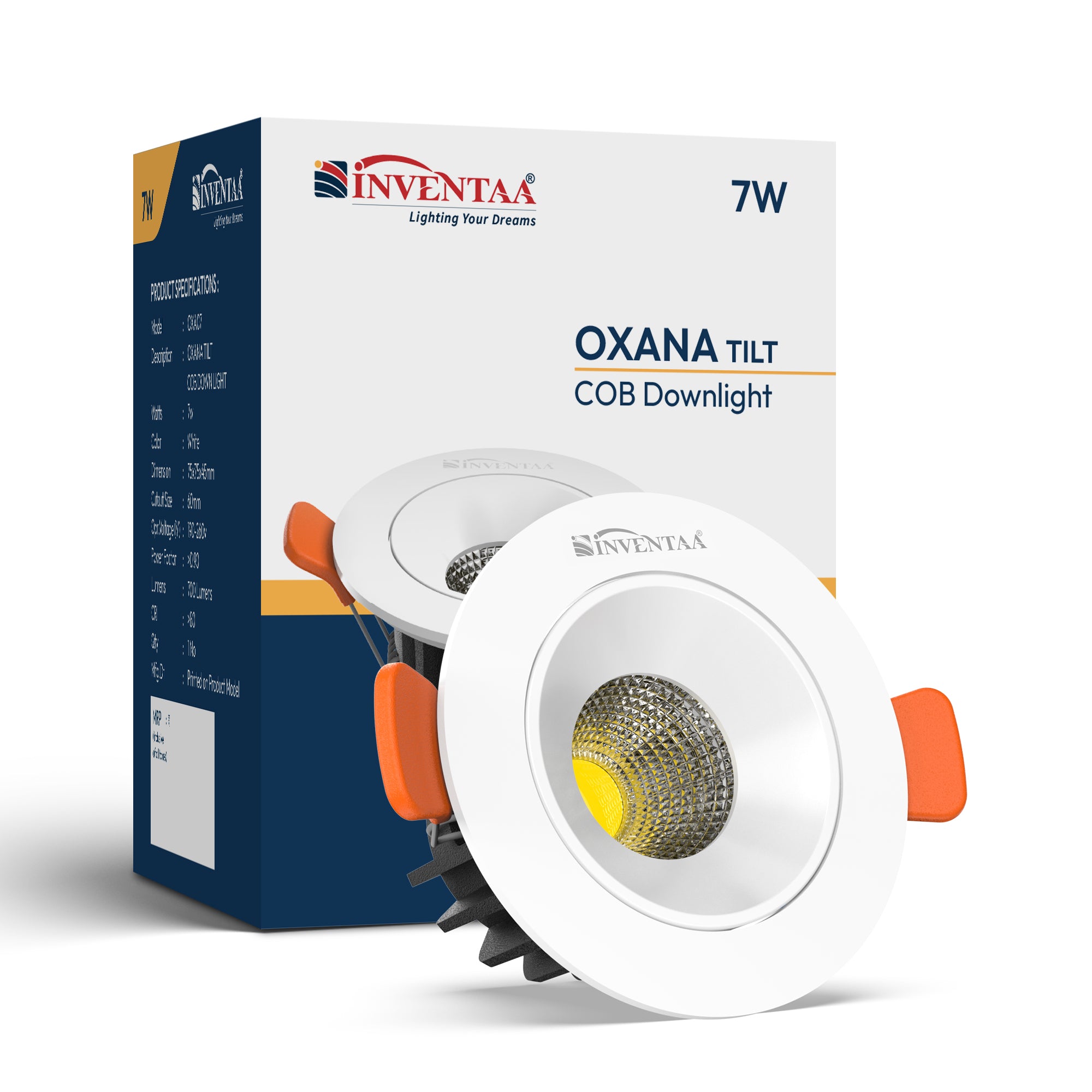Oxana Tilt COB Downlight 7W With Box Enclosure #watts_7w