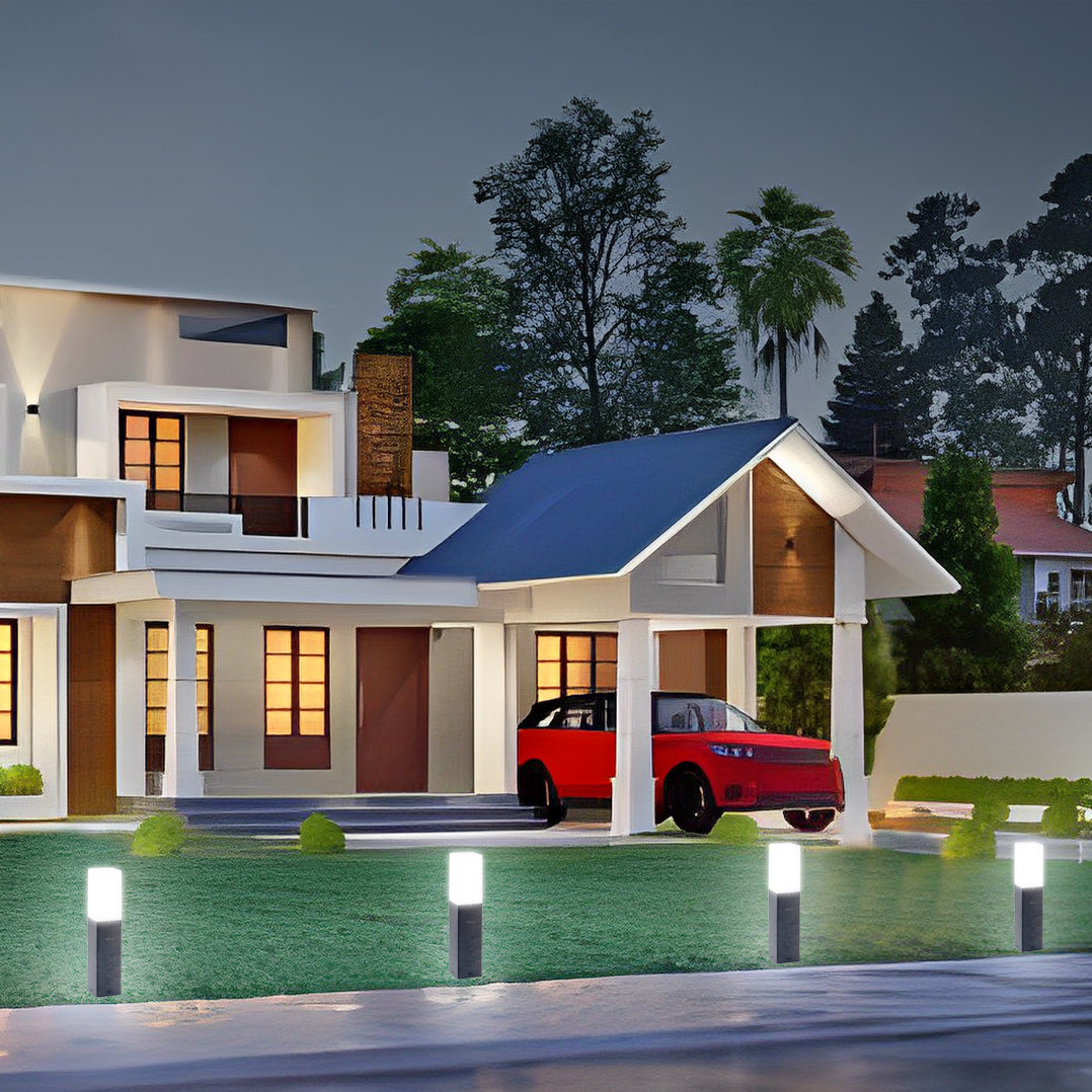 Elena 2 feet led garden bollard light installed on the outdoor landscape #size_2 feet