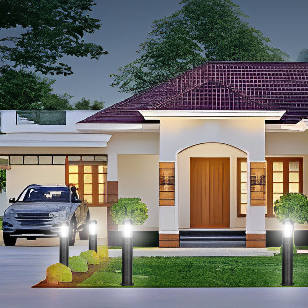 Electra 1 feet led garden bollard light installed around the outdoor terrace garden #size_1 feet