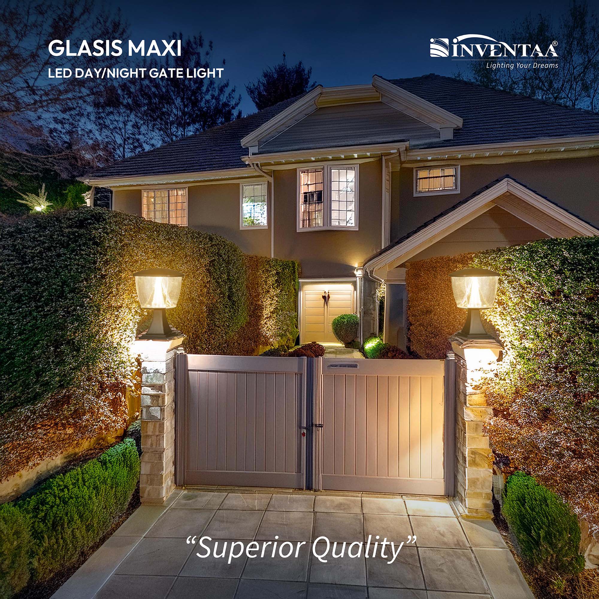 Smart Glasis Maxi LED Gate Light Installed On Home Entrance #bulb options_warm