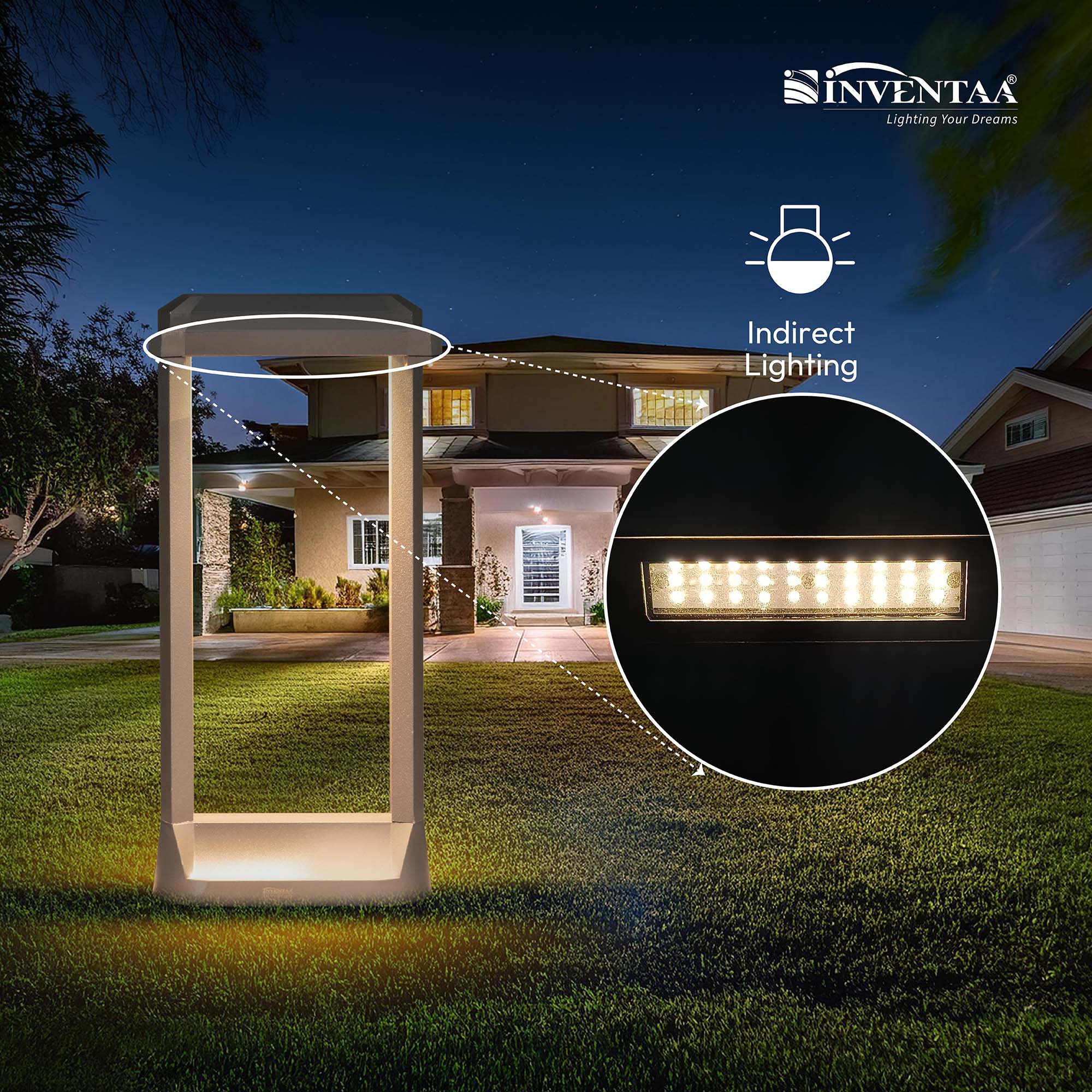 Smart Troy LED Bollard Light 1.5 Feet Featuring Its Indirect Lighting #size_1.5 feet
