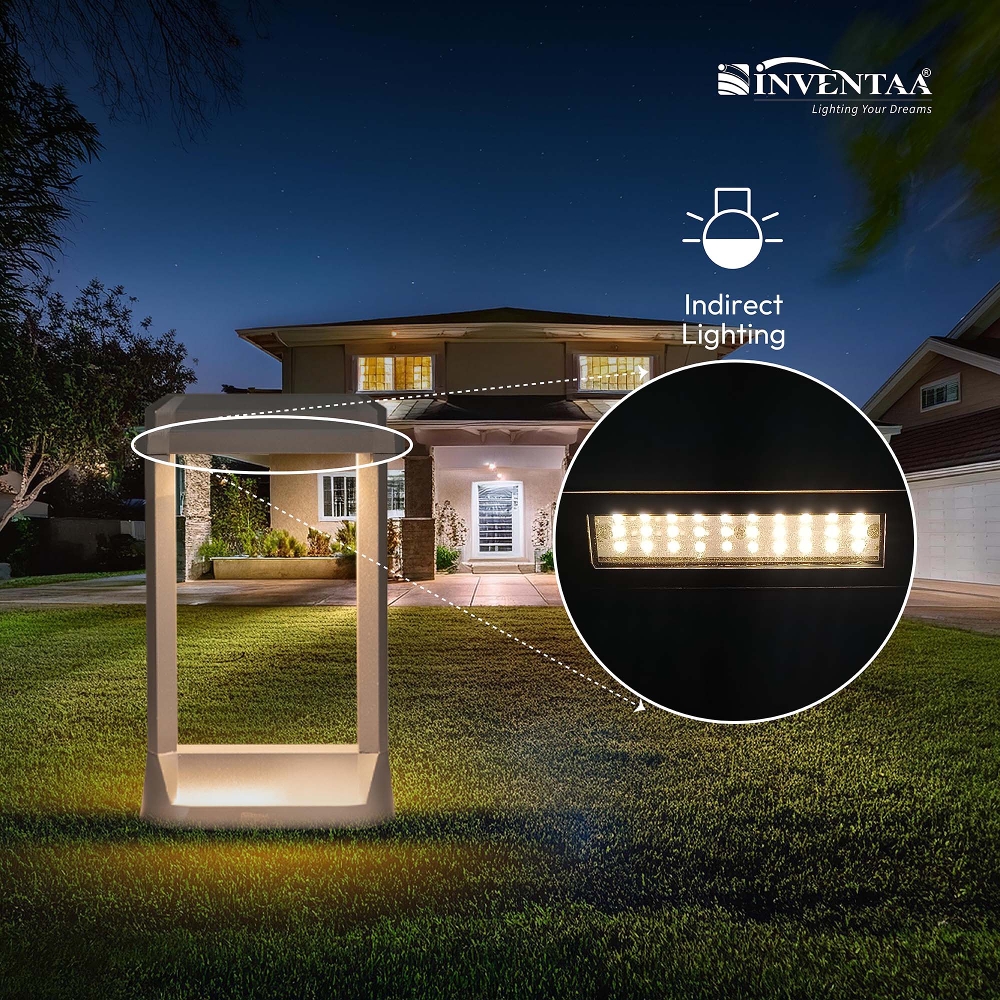 Smart Troy LED Bollard Light Featuring Its Indirect Lighting #size_1 feet